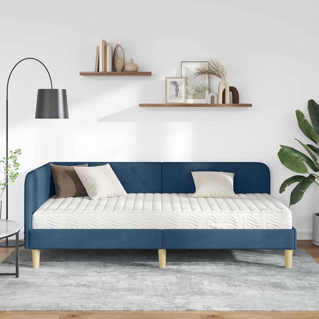 Kutni okvir kreveta Plava 100 x 200 cm tkanina