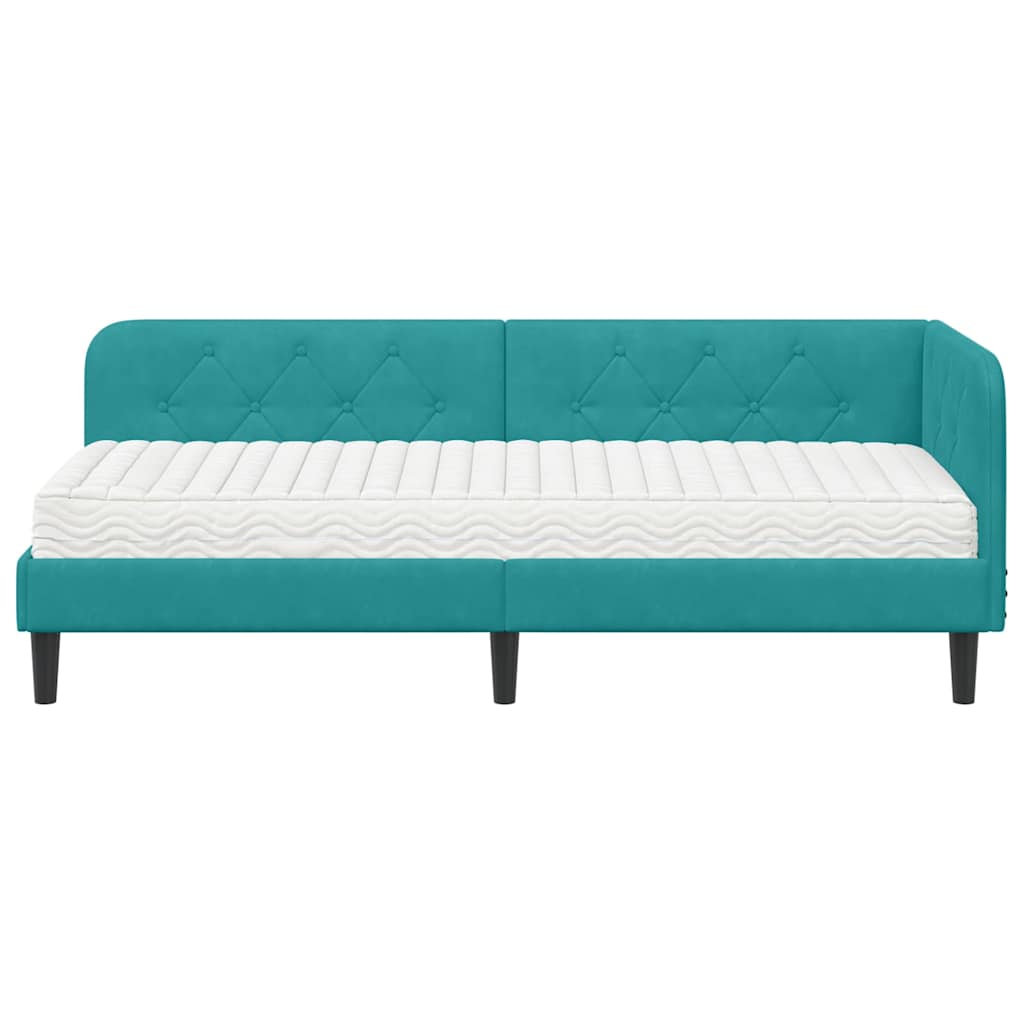 Kutni okvir kreveta Tirkizna 80 x 200 cm Baršun