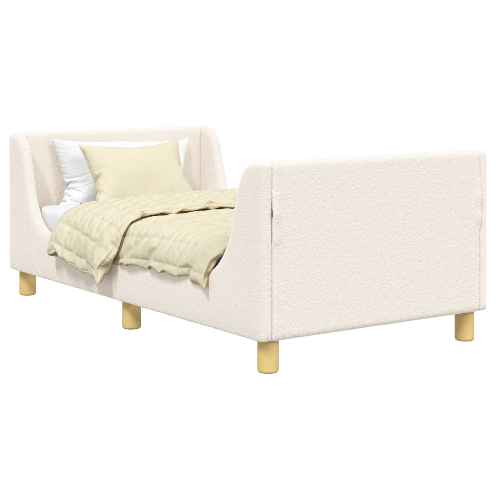 Krevet za djecu s uzglavljem Krem 80 x 160 cm Bouclé