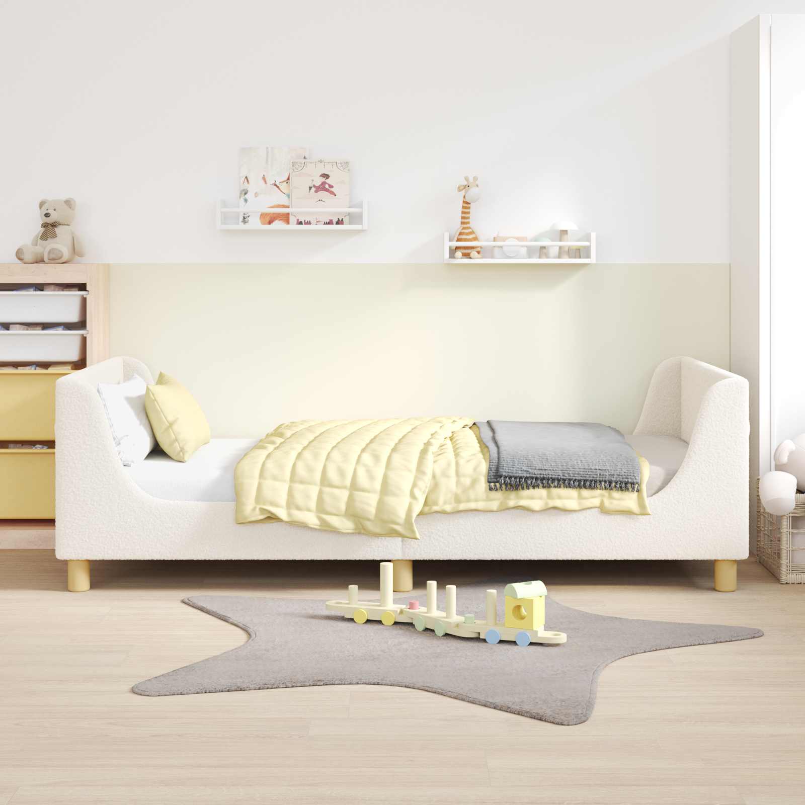 Krevet za djecu s uzglavljem Krema 80 x 200 cm Vuna