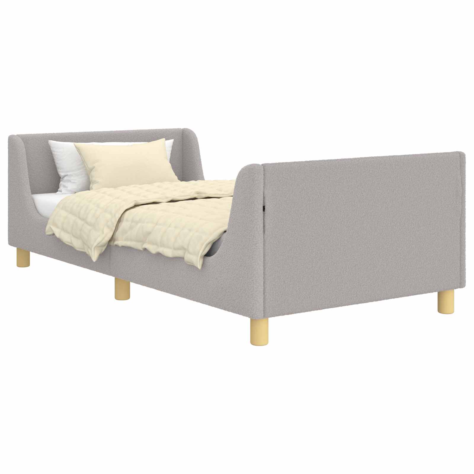 Krevet za djecu s uzglavljem Svijetlo siva 90 x 190 cm Vuna