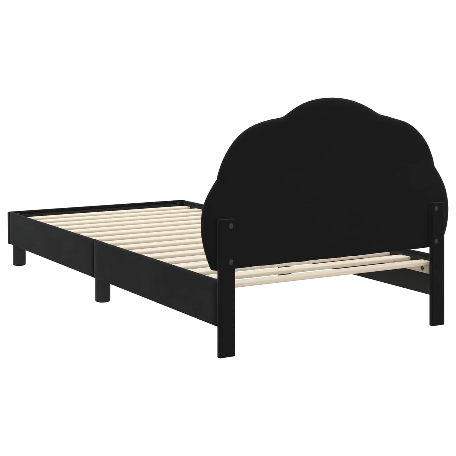 Krevet za djecu s uzglavljem Crna 80 x 200 cm Baršun