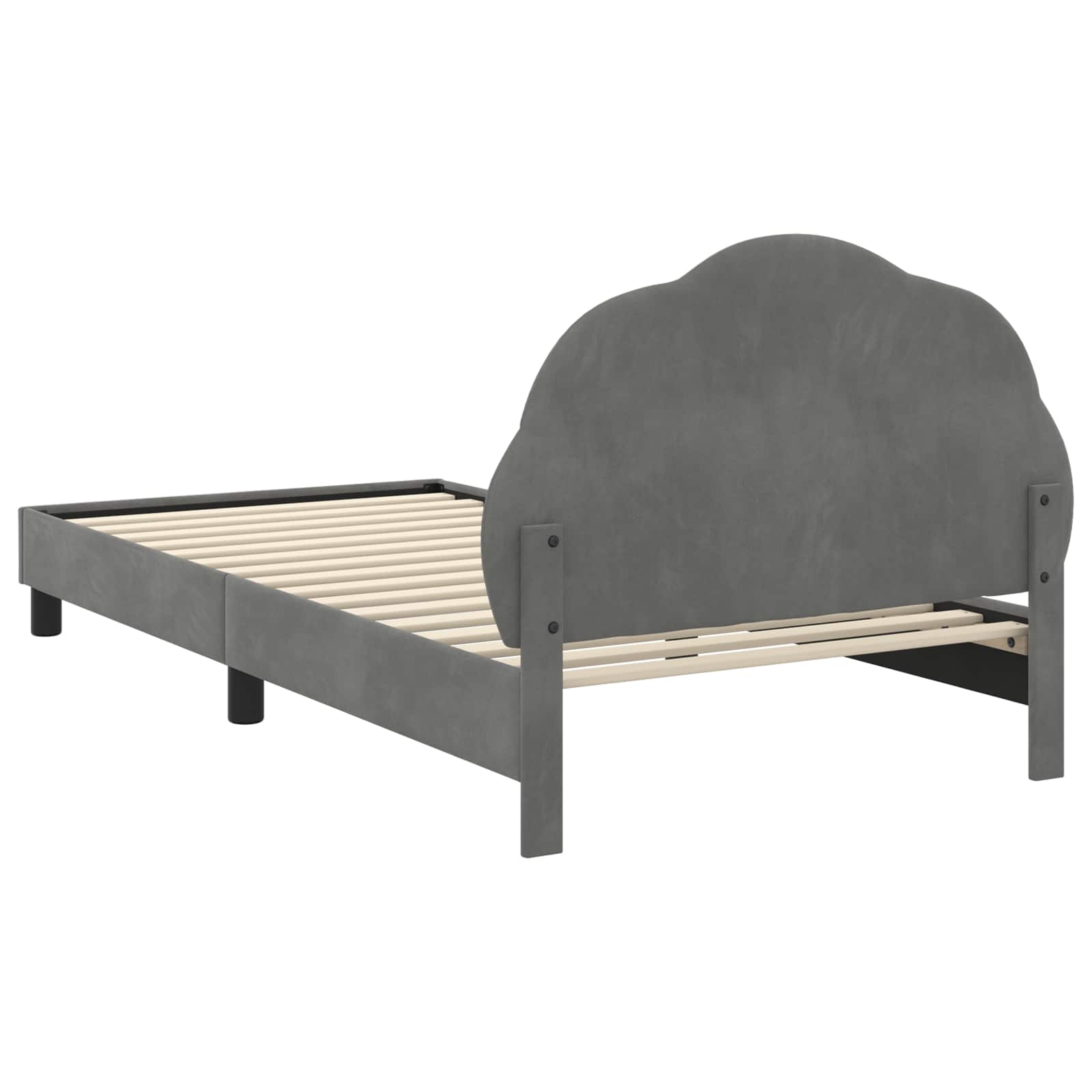 Krevet za djecu s uzglavljem Tamno siva 90 x 190 cm Baršun