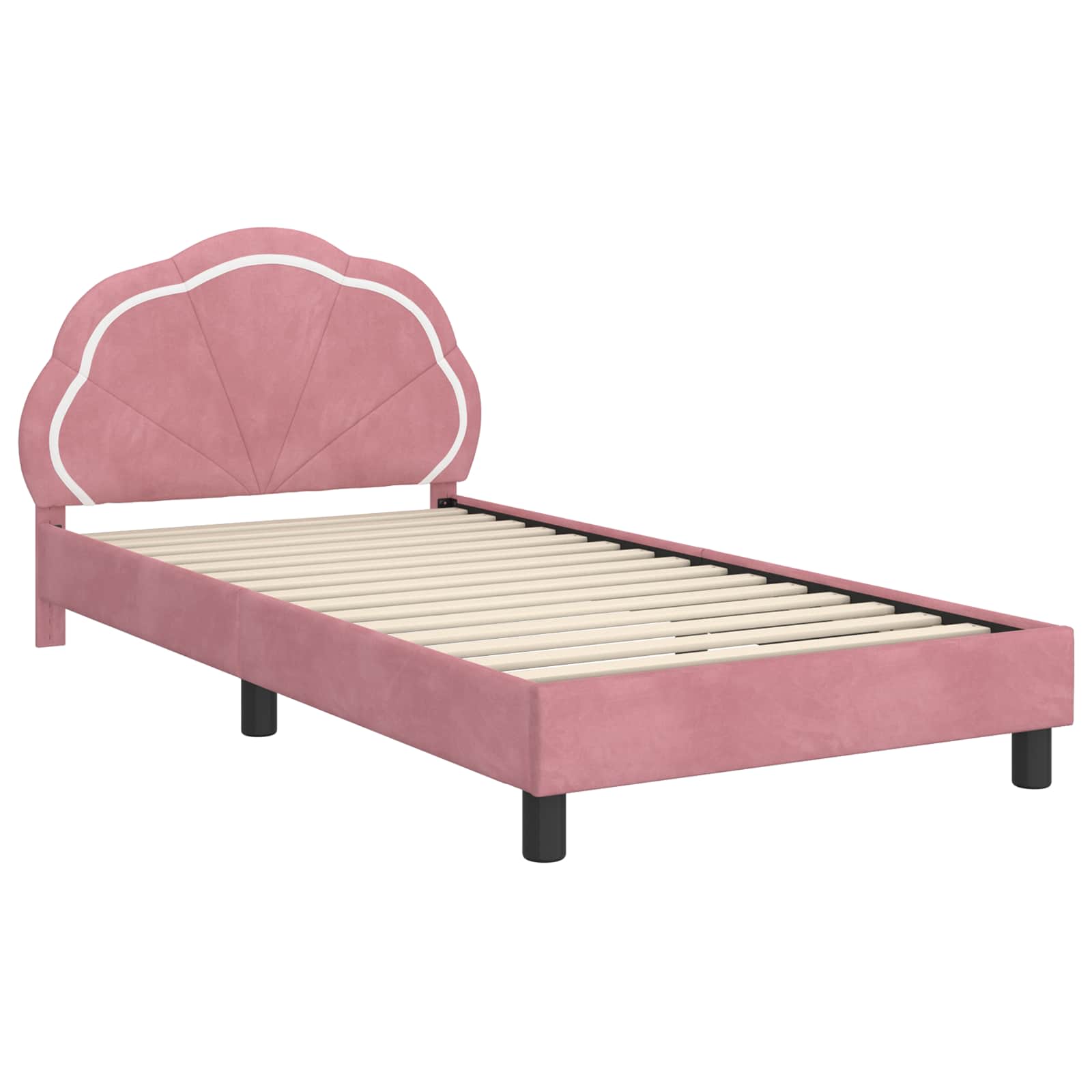 Krevet za djecu s uzglavljem Ružičasta 90 x 200 cm Baršun