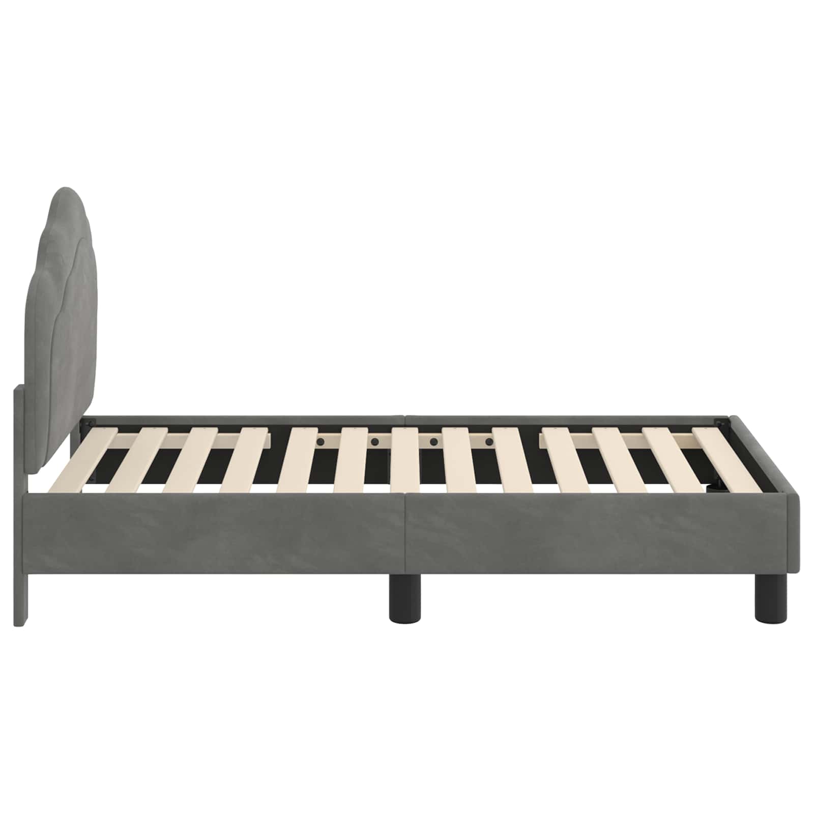 Okvir kreveta za malu djecu s naslonom Tamno siva 70 x 140 cm
