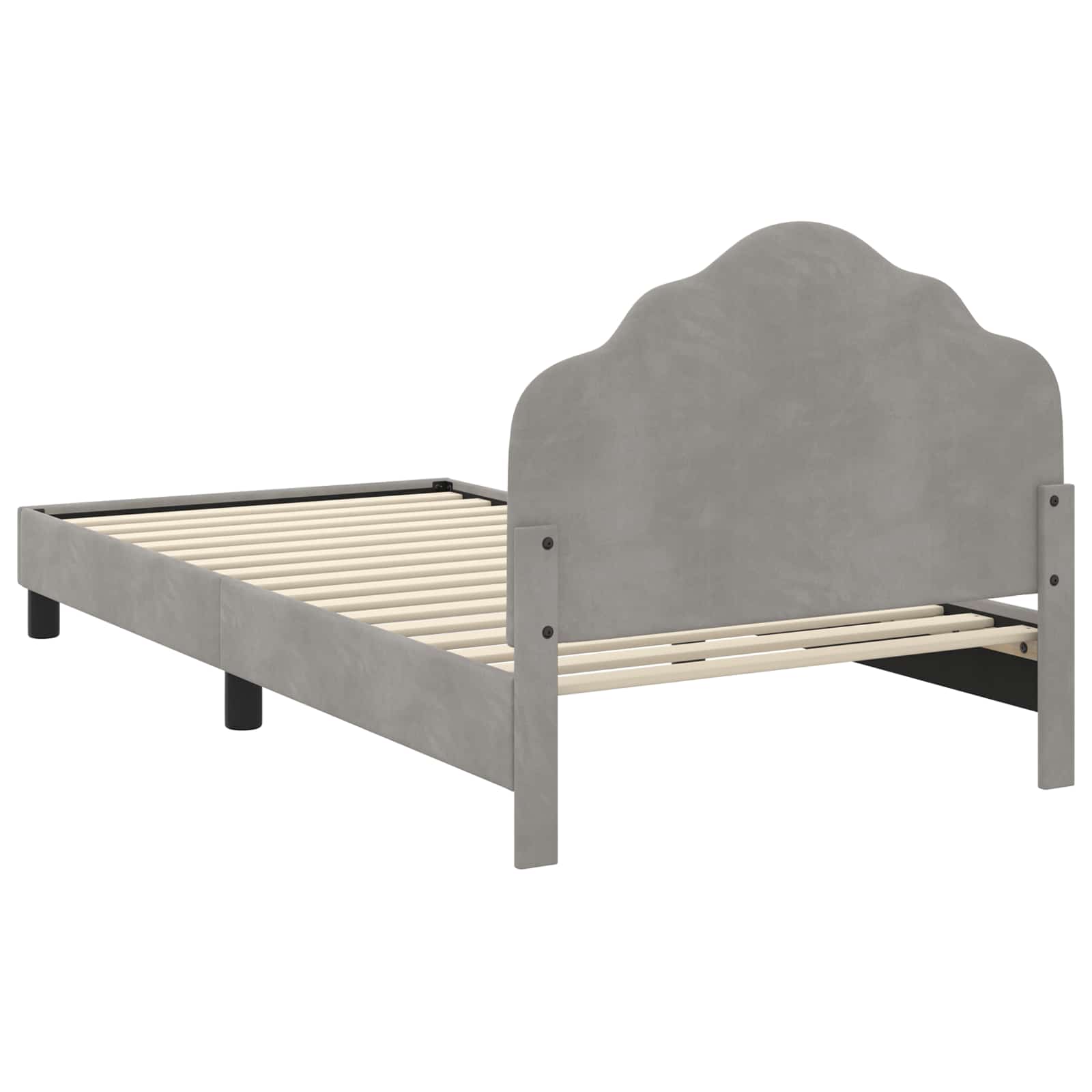 Krevet za djecu s uzglavljem Svijetlo siva 80 x 200 cm Baršun