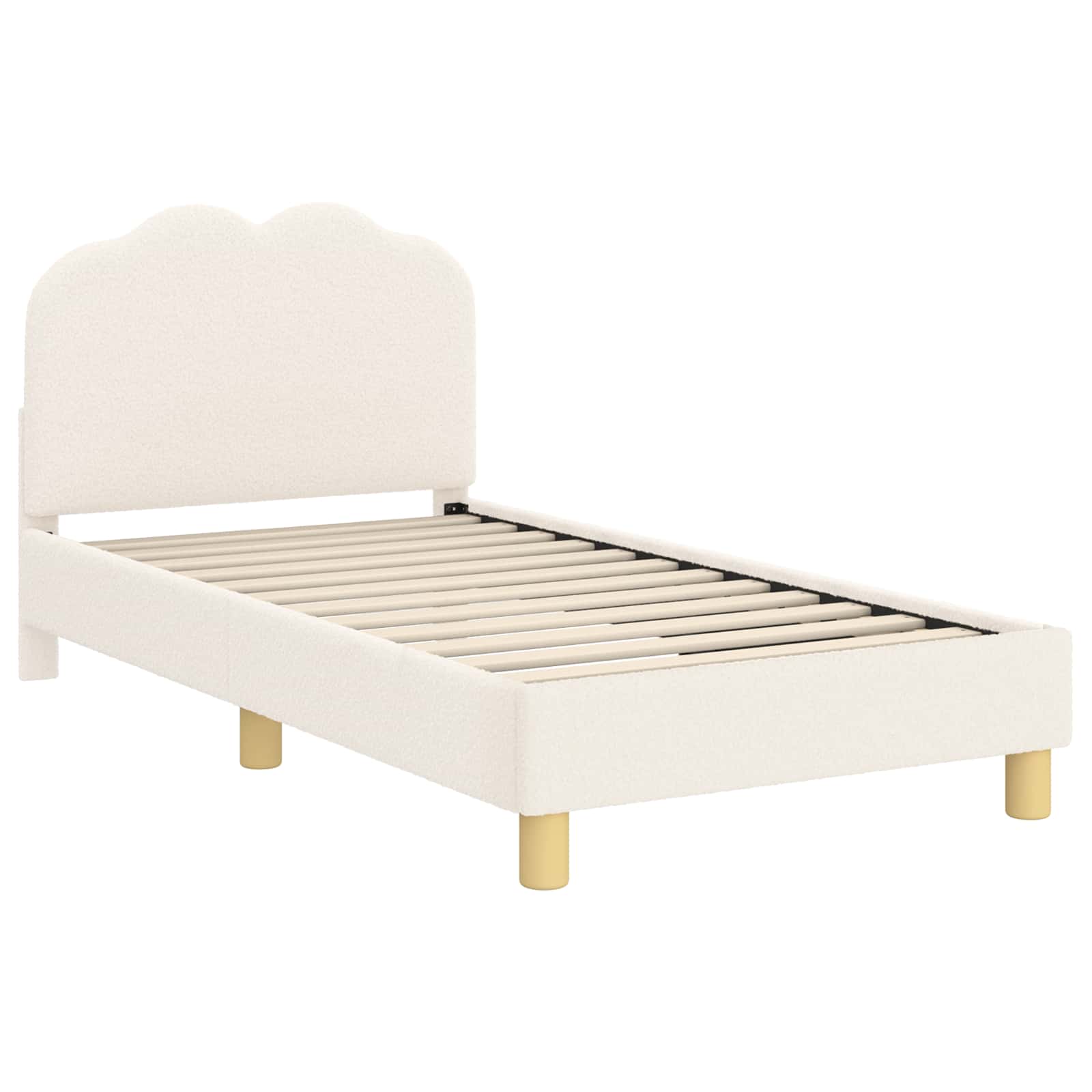 Krevet za djecu s uzglavljem Krem 80 x 160 cm Bouclé