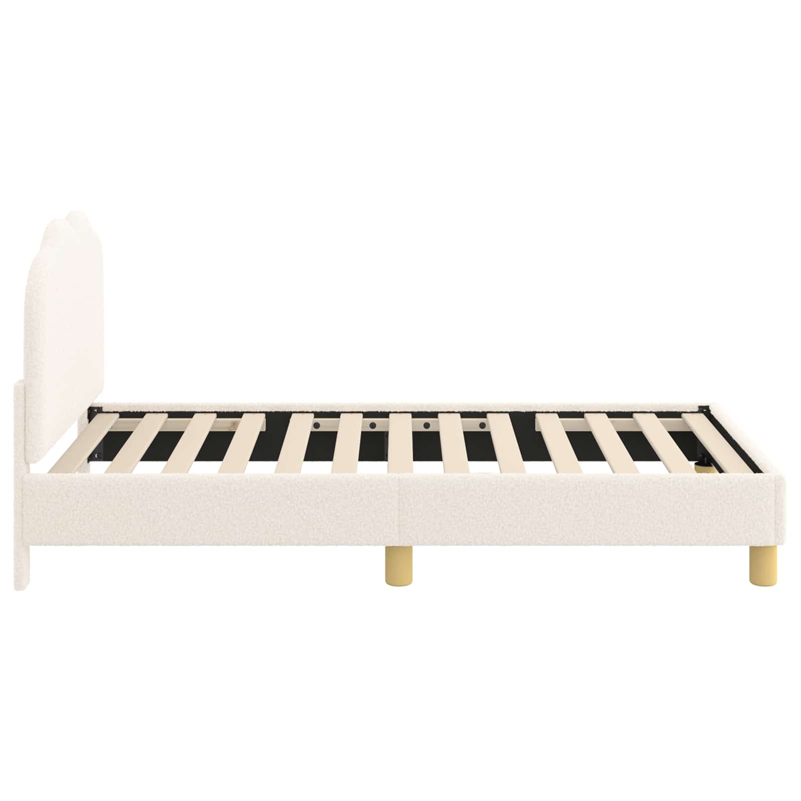 Krevet za djecu s uzglavljem Krem 80 x 160 cm Bouclé