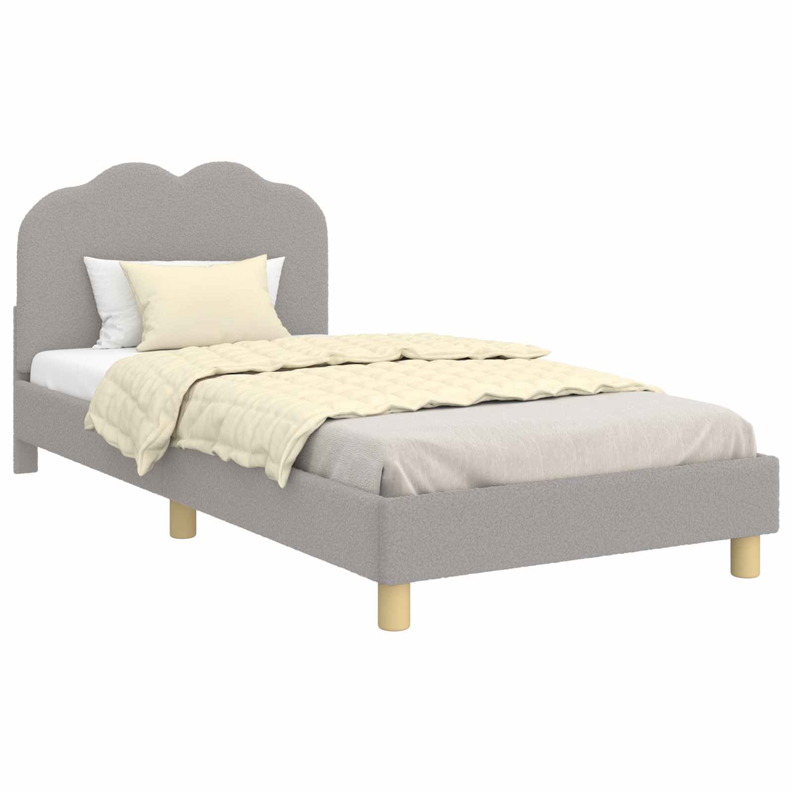 Krevet za djecu s uzglavljem Svijetlo siva 80 x 200 cm Vuna