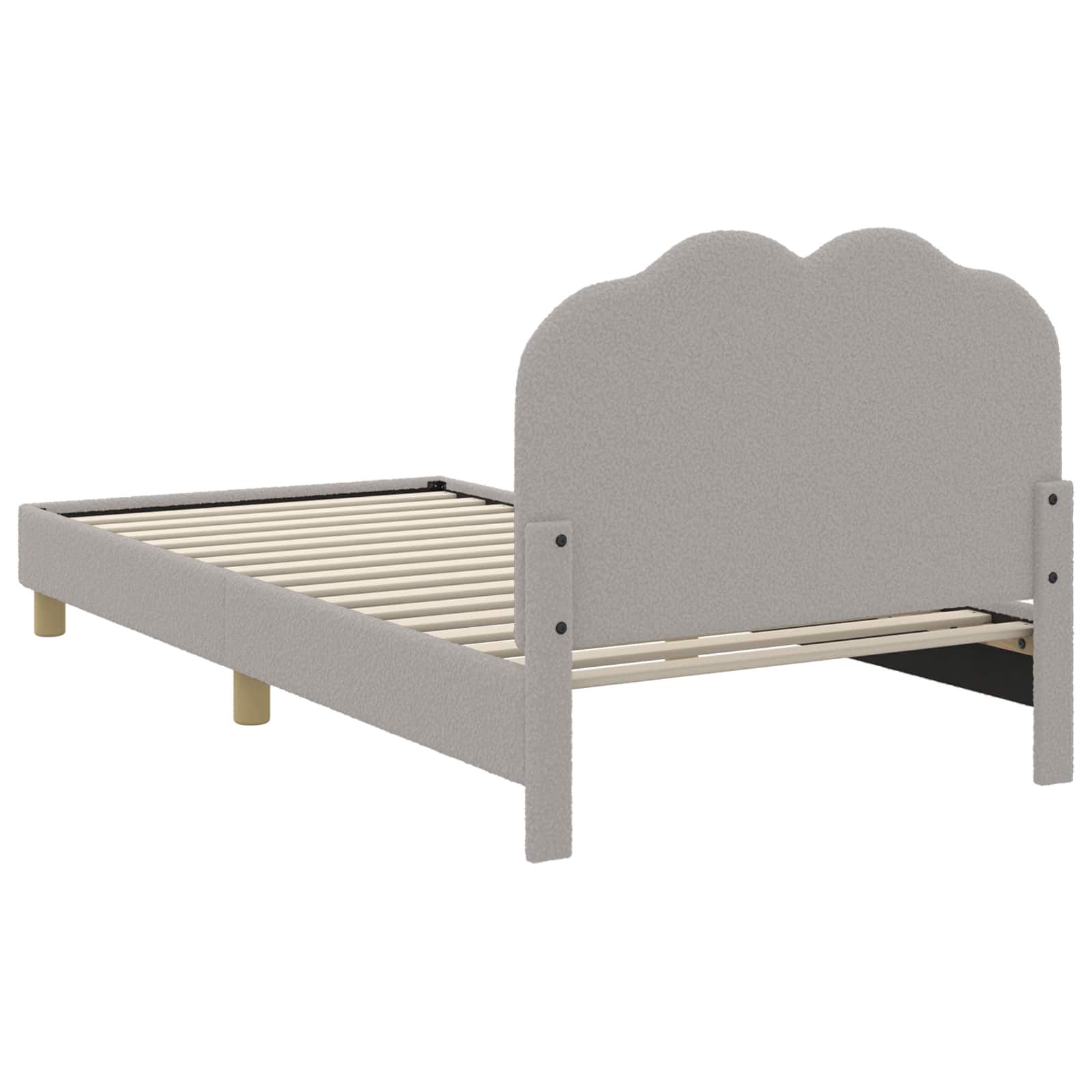 Krevet za djecu s uzglavljem Svijetlo siva 90 x 190 cm Vuna