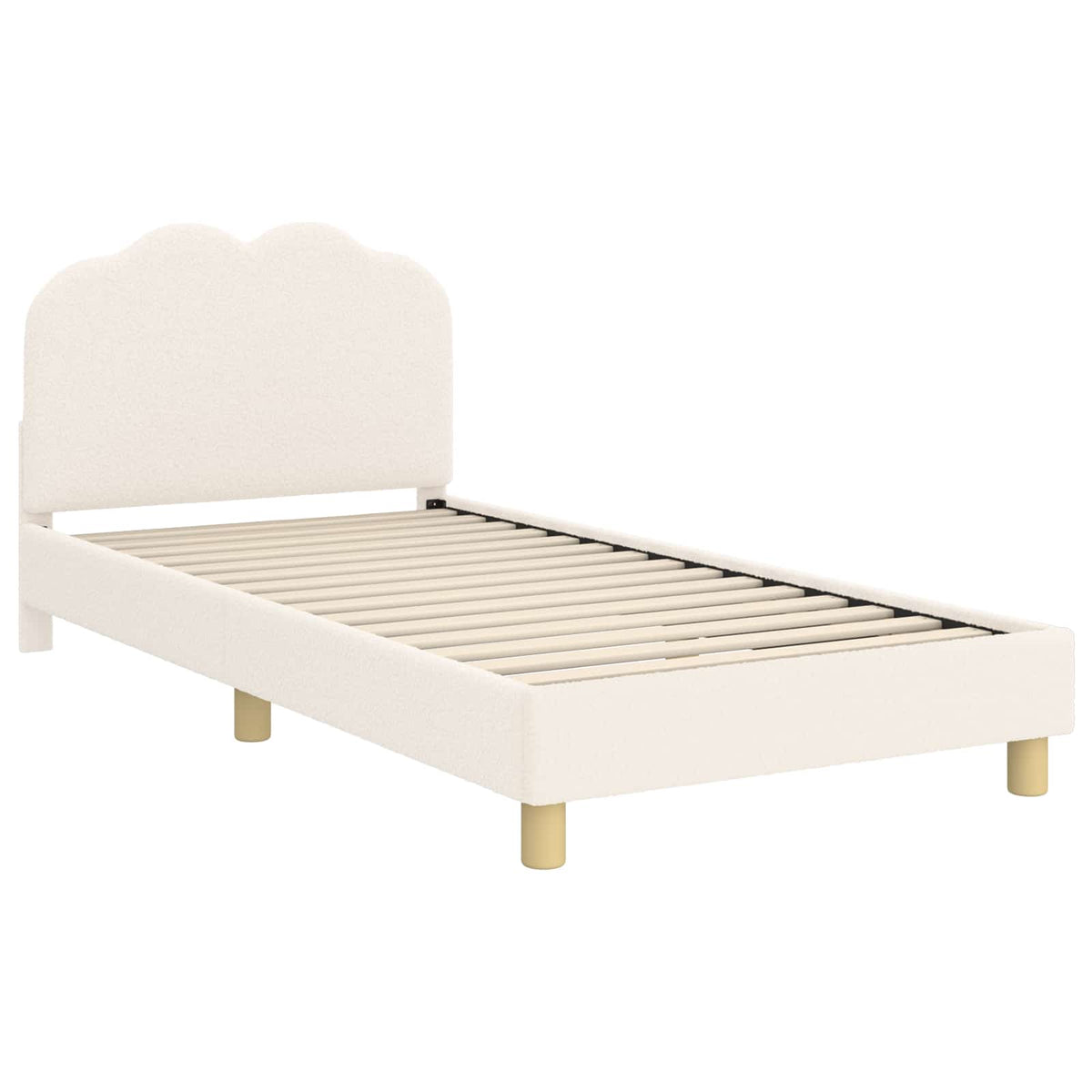 Krevet za djecu s uzglavljem Krem 90 x 200 cm Bouclé