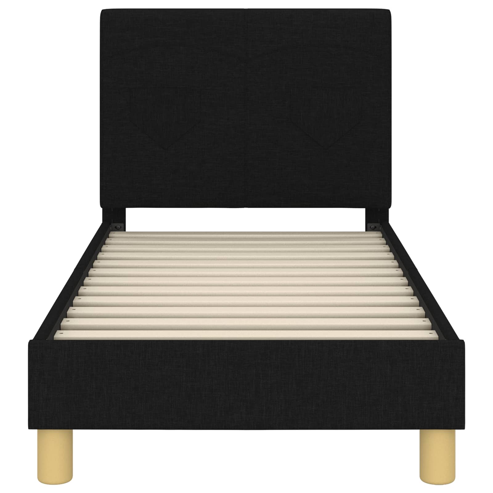 Okvir kreveta za malu djecu s naslonom Crna 70 x 140 cm tkanina