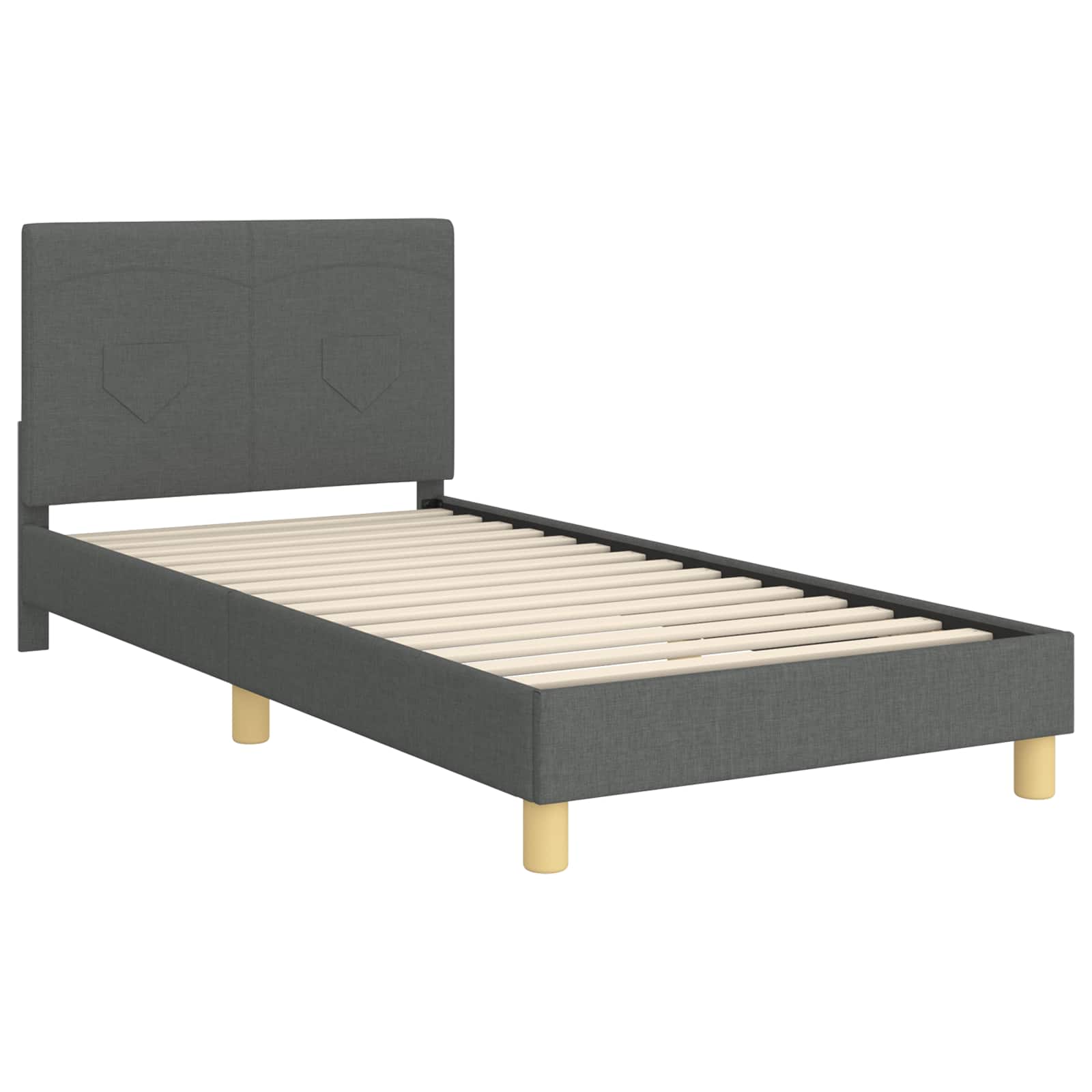 Krevet za djecu s uzglavljem Tamno siva 80 x 200 cm tkanina