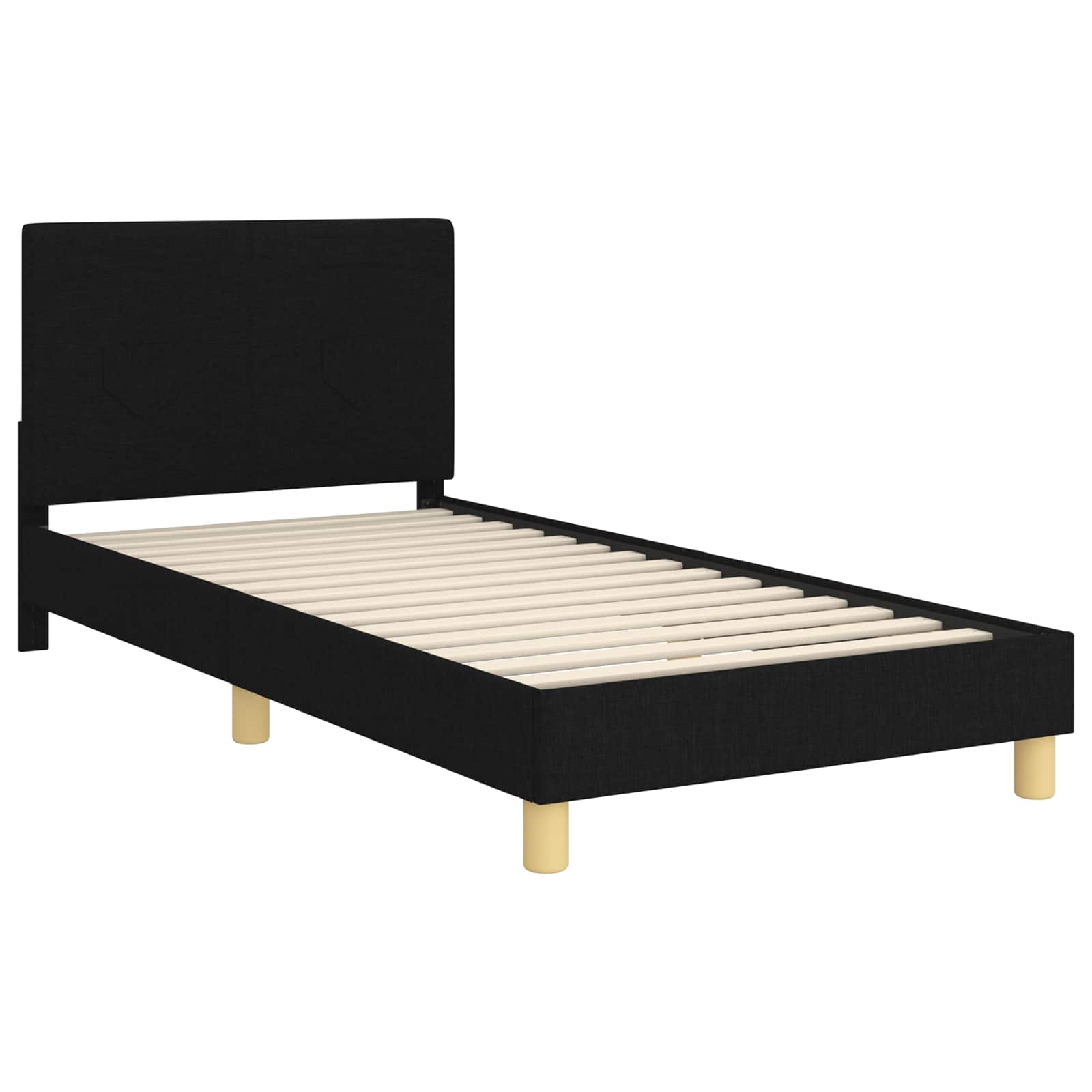 Krevet za djecu s uzglavljem Crna 80 x 200 cm tkanina