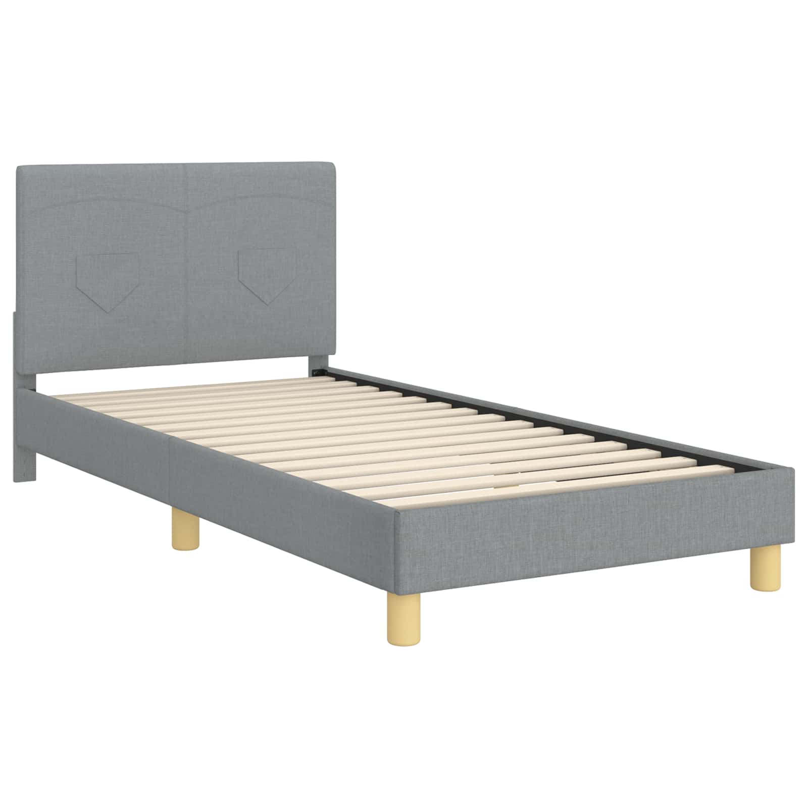 Krevet za djecu s uzglavljem Svijetlo siva 90 x 190 cm tkanina