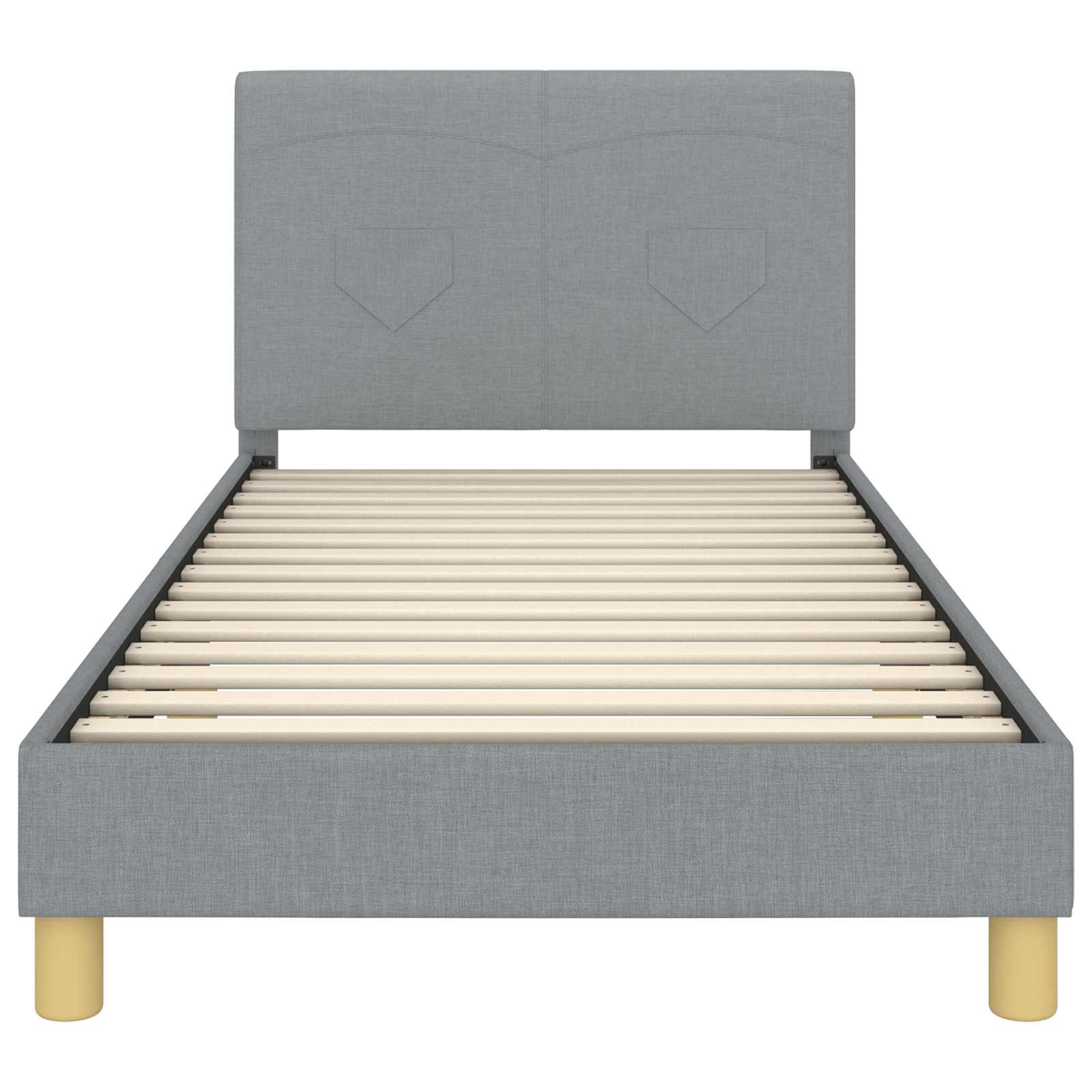 Krevet za djecu s uzglavljem Svijetlo siva 90 x 190 cm tkanina