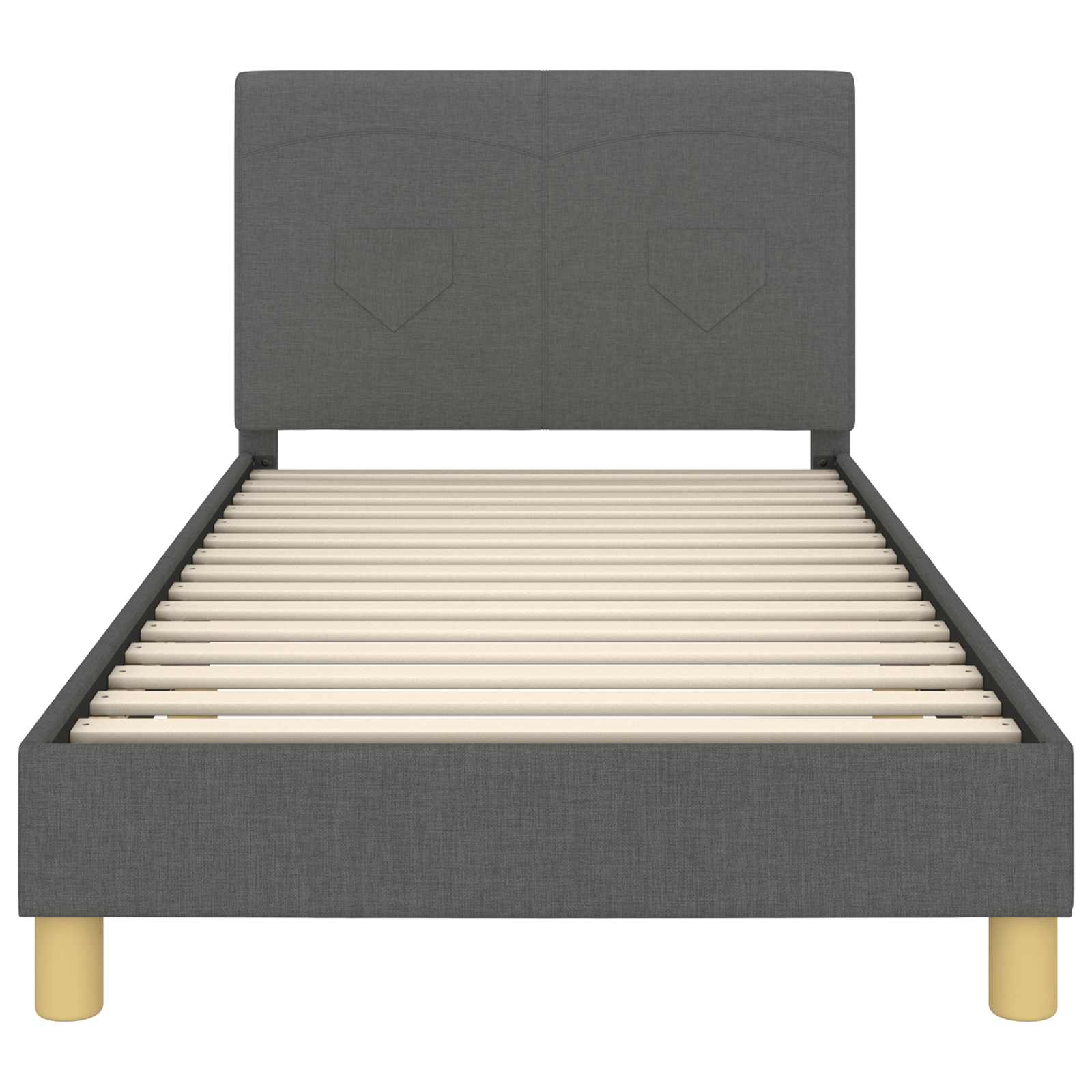 Krevet za djecu s uzglavljem Tamno siva 90 x 190 cm tkanina