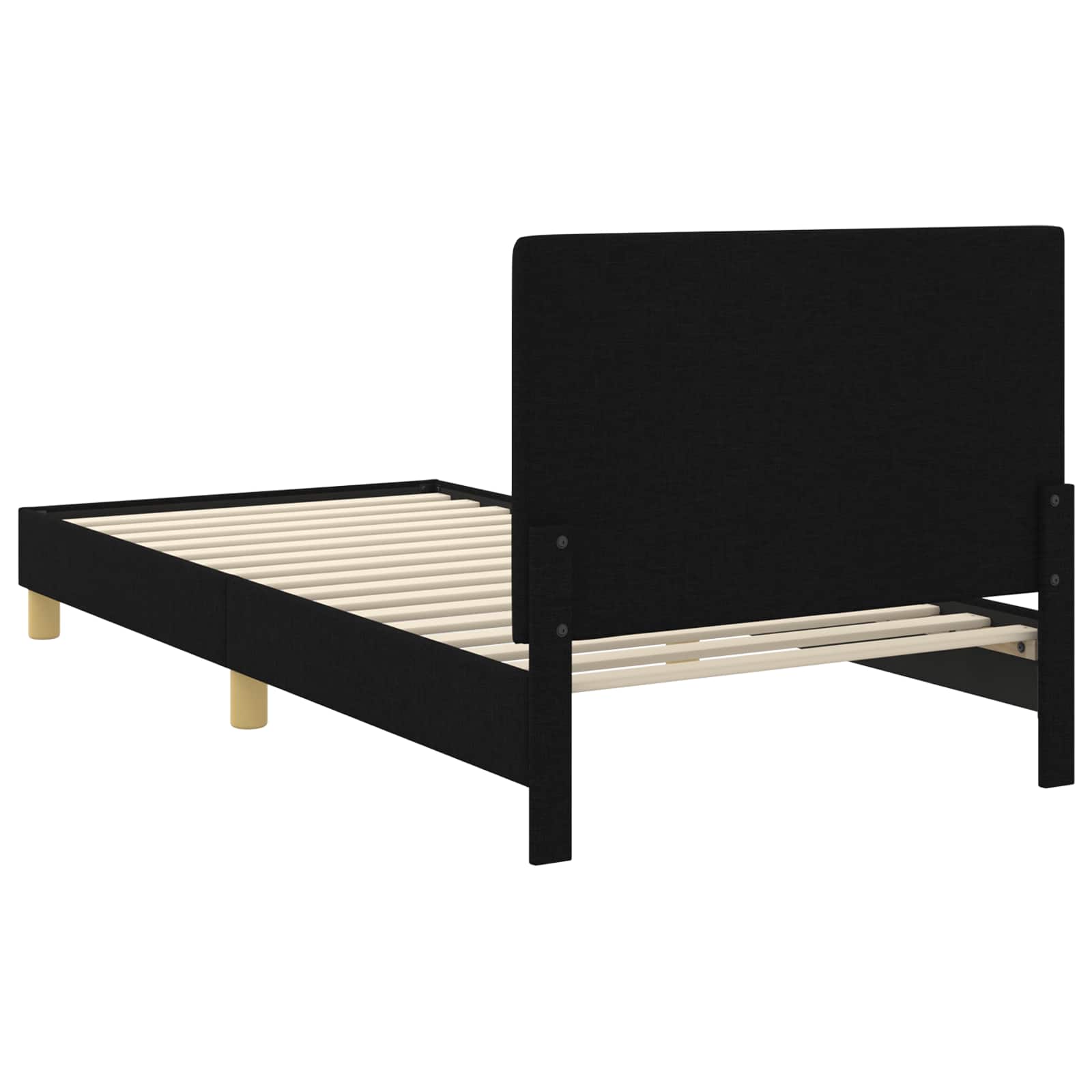 Krevet za djecu s uzglavljem Crna 90 x 190 cm tkanina
