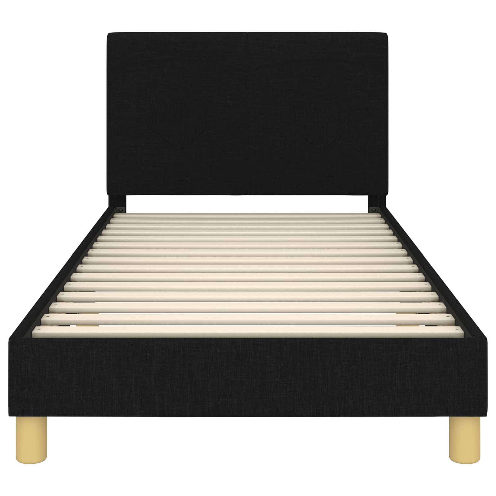 Krevet za djecu s uzglavljem Crna 90 x 190 cm tkanina