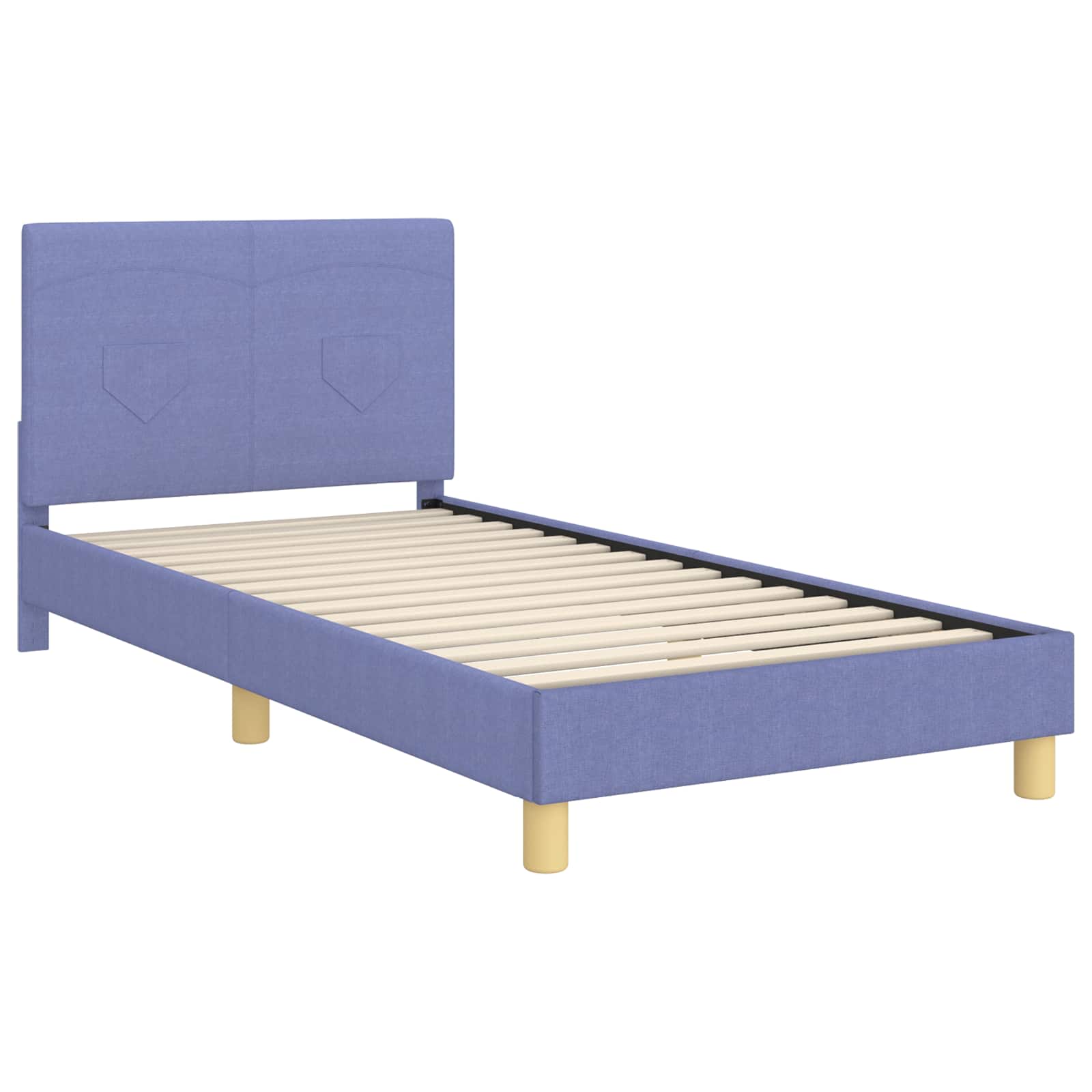 Krevet za djecu s uzglavljem Traper plava 90 x 200 cm tkanina