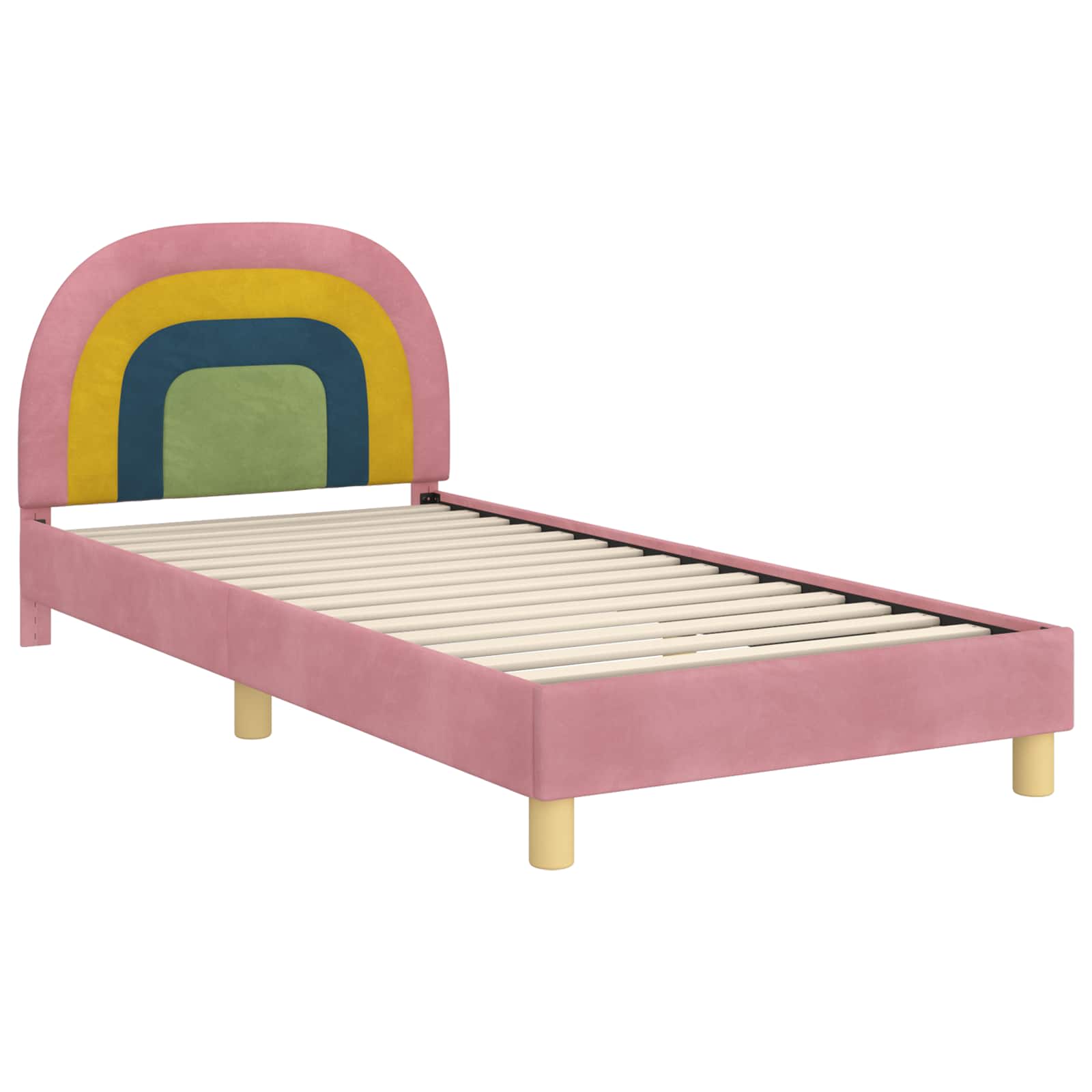 Krevet za djecu s uzglavljem Ružičasta 80 x 200 cm Baršun
