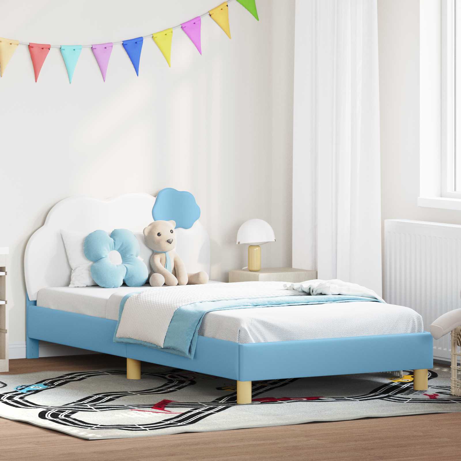 Krevet za djecu s uzglavljem s uzglavljem Plava 90 x 200 cm PU