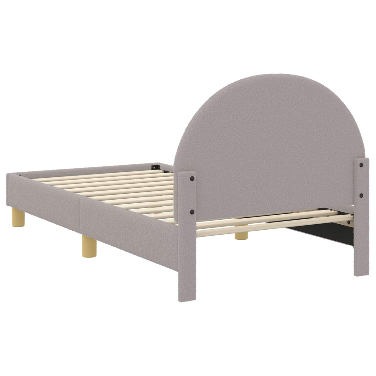 Krevet za djecu s uzglavljem Svjetlosiva 80x160 cm Bouclé