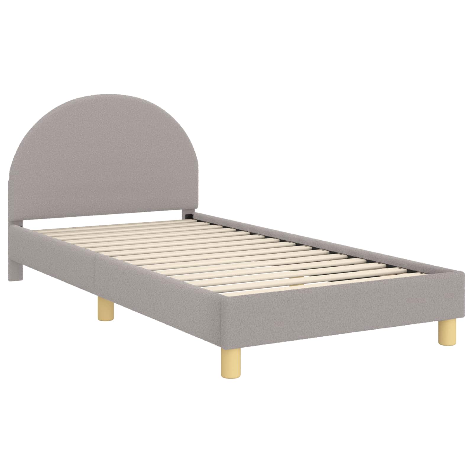 Krevet za djecu s uzglavljem Svijetlo siva 90 x 190 cm Vuna