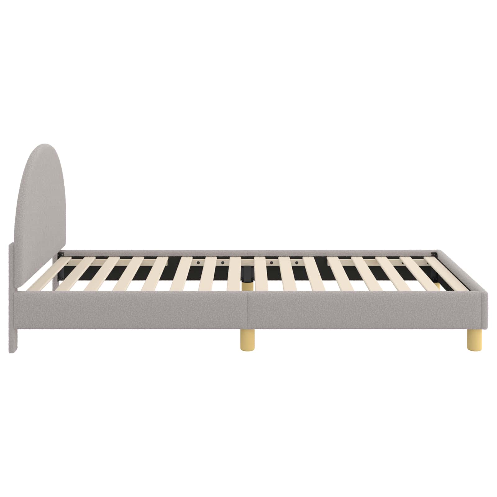 Krevet za djecu s uzglavljem Svjetlosiva 90x200 cm Bouclé