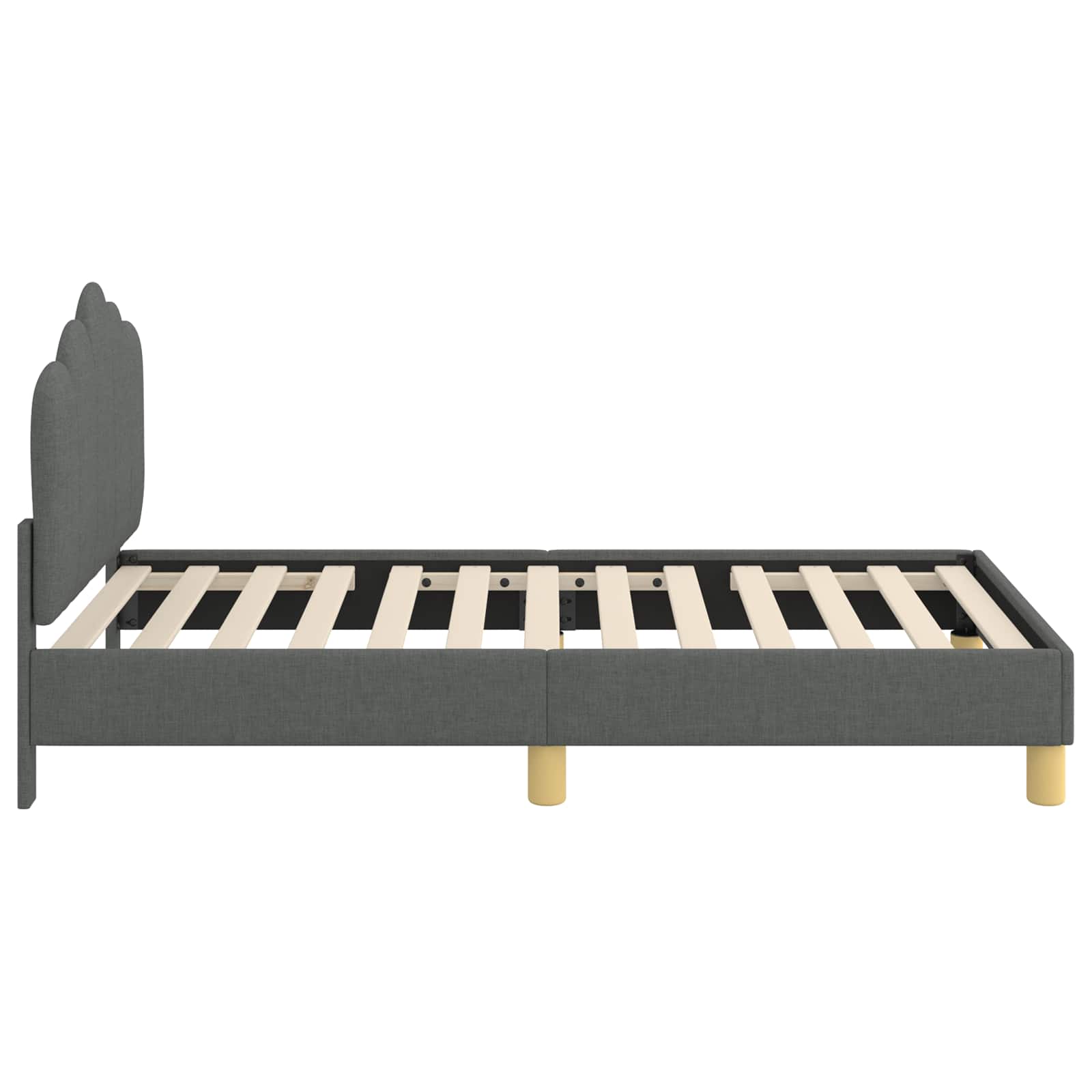 Krevet za djecu s uzglavljem Tamnosiva 80 x 160 cm Tkanina