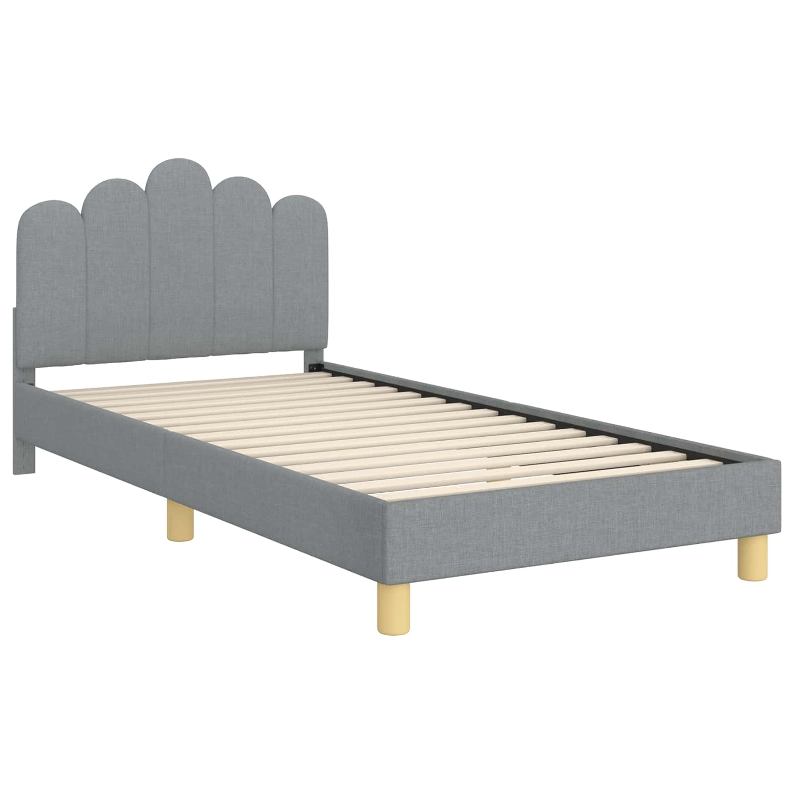 Krevet za djecu s uzglavljem Svjetlosiva 80 x 200 cm Tkanina