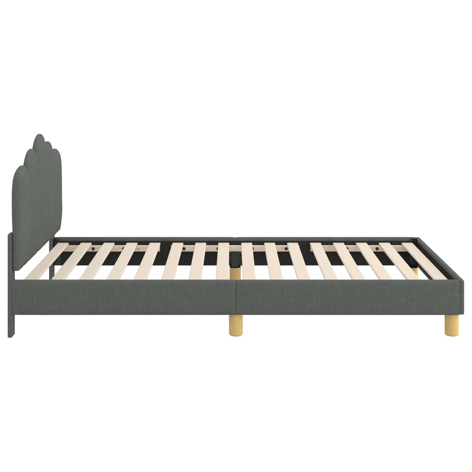 Krevet za djecu s uzglavljem Tamno siva 80 x 200 cm tkanina