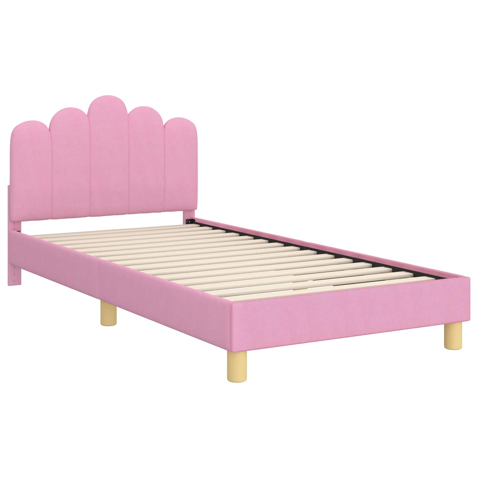 Krevet za djecu s uzglavljem Ružičasta 80 x 200 cm tkanina