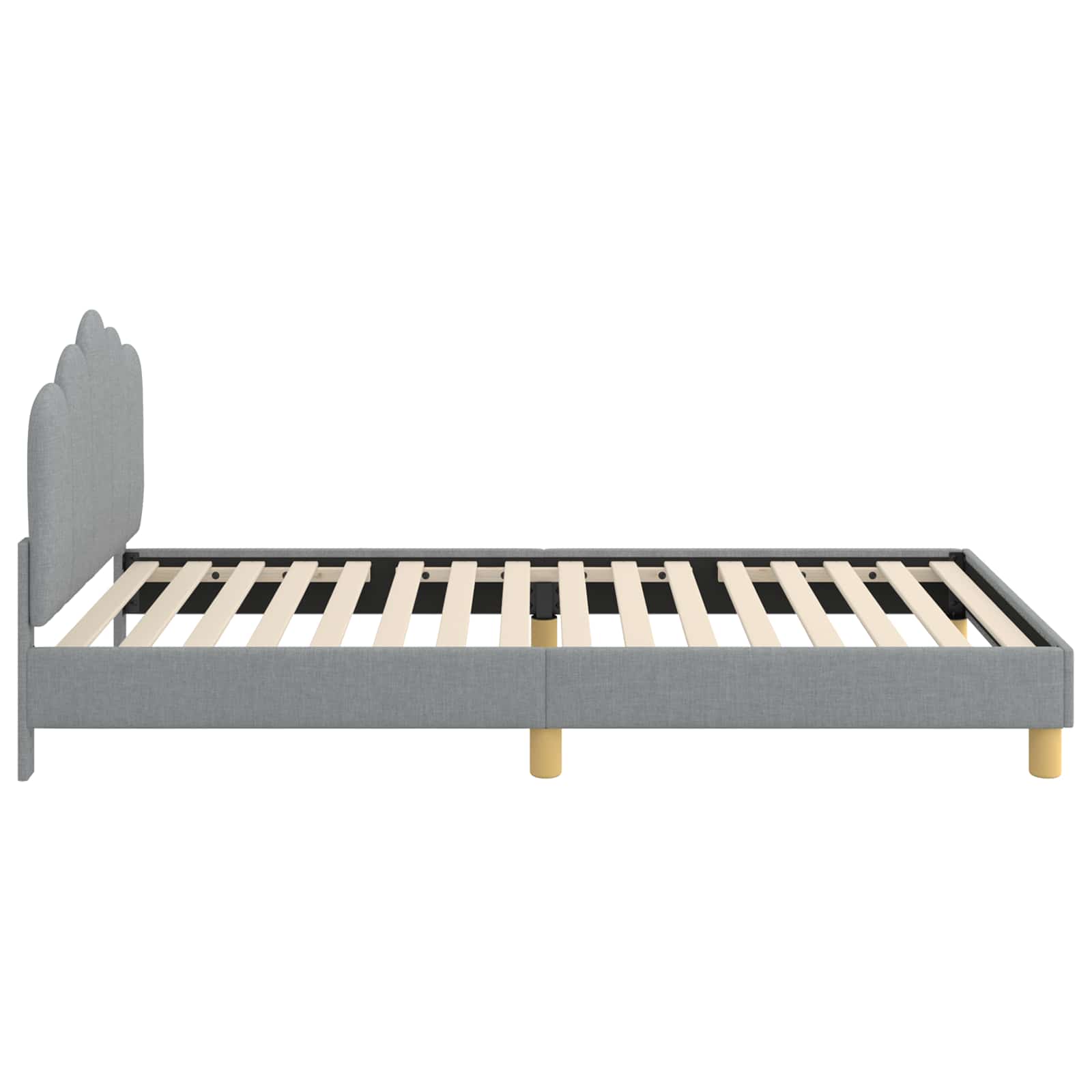 Krevet za djecu s uzglavljem Svjetlosiva 90 x 200 cm Tkanina