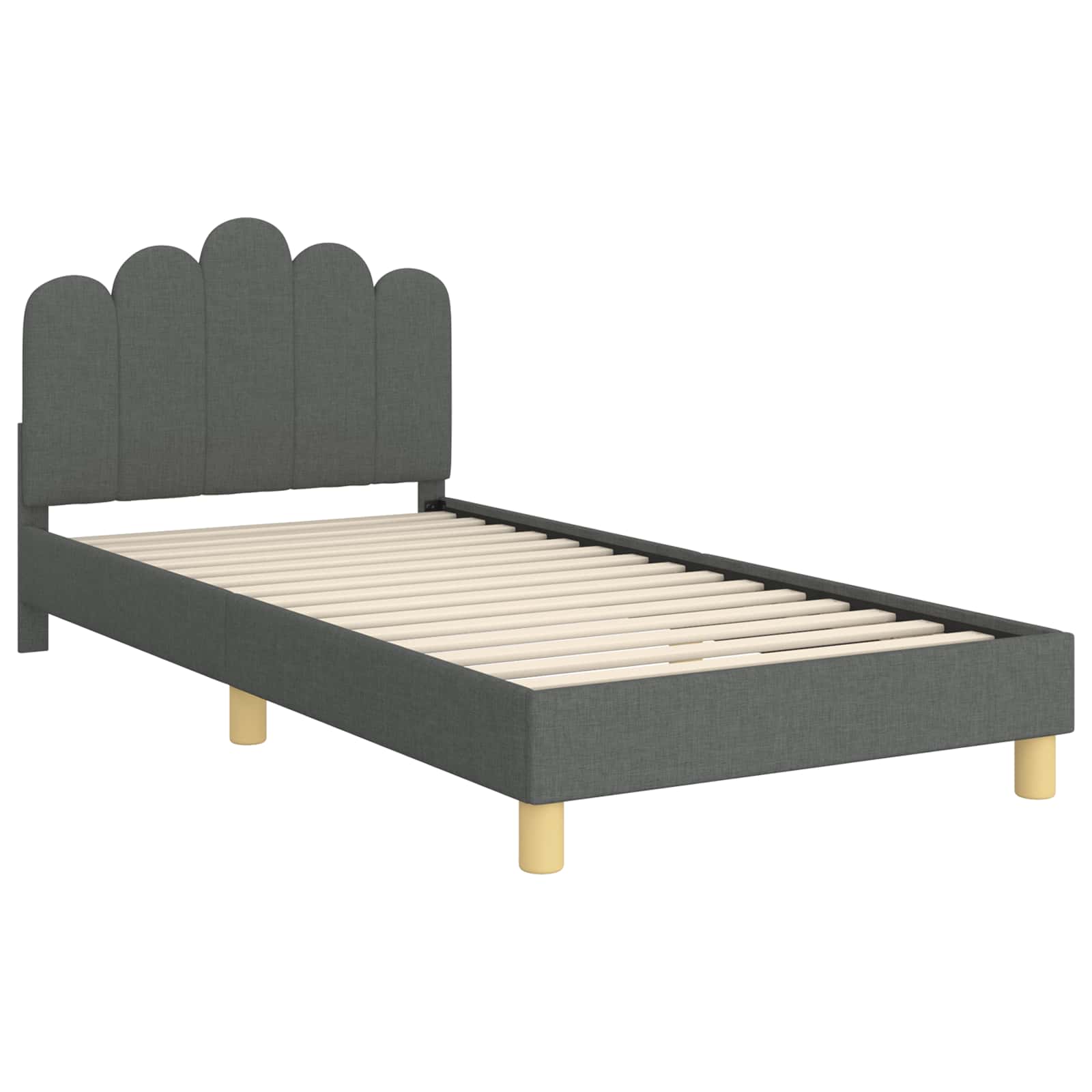 Krevet za djecu s uzglavljem Tamno siva 90 x 200 cm tkanina