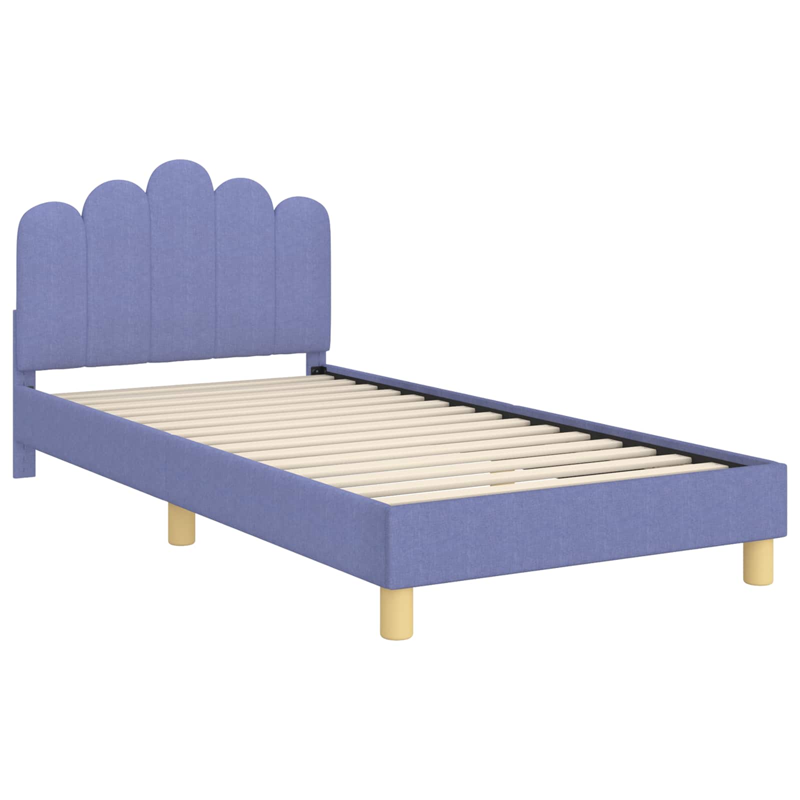 Krevet za djecu s uzglavljem Traper plava 90 x 200 cm tkanina