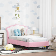 Okvir kreveta za malu djecu s naslonom Ružičasta 70 x 140 cm PU