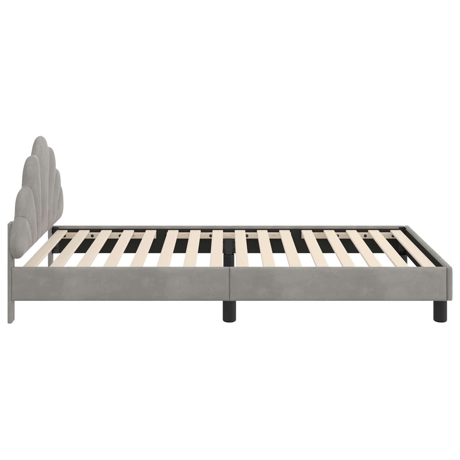 Krevet za djecu s uzglavljem Svijetlo siva 90 x 190 cm Baršun
