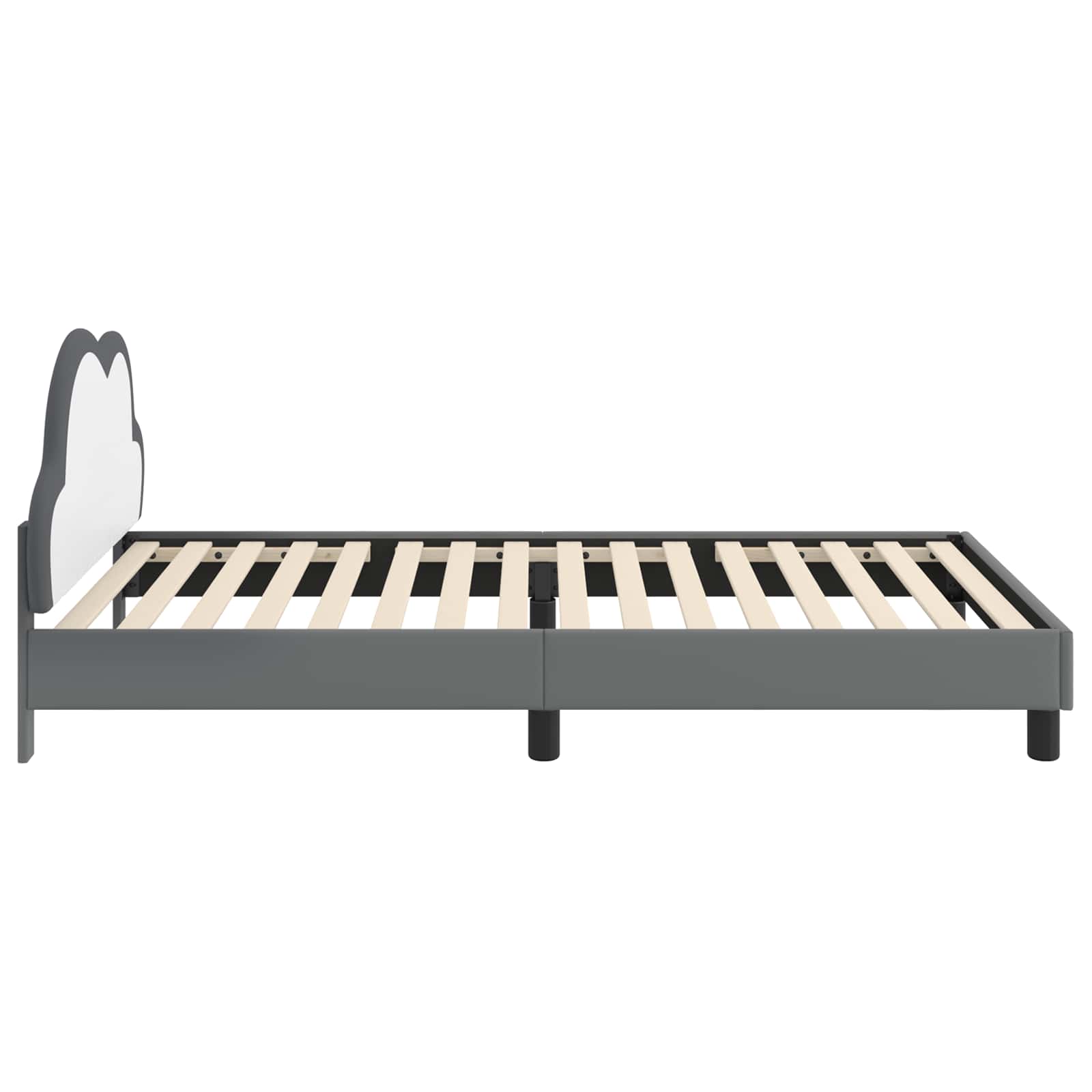Krevetna konstrukcija s uzglavljem Svijetlo siva 90 x 190 cm PU