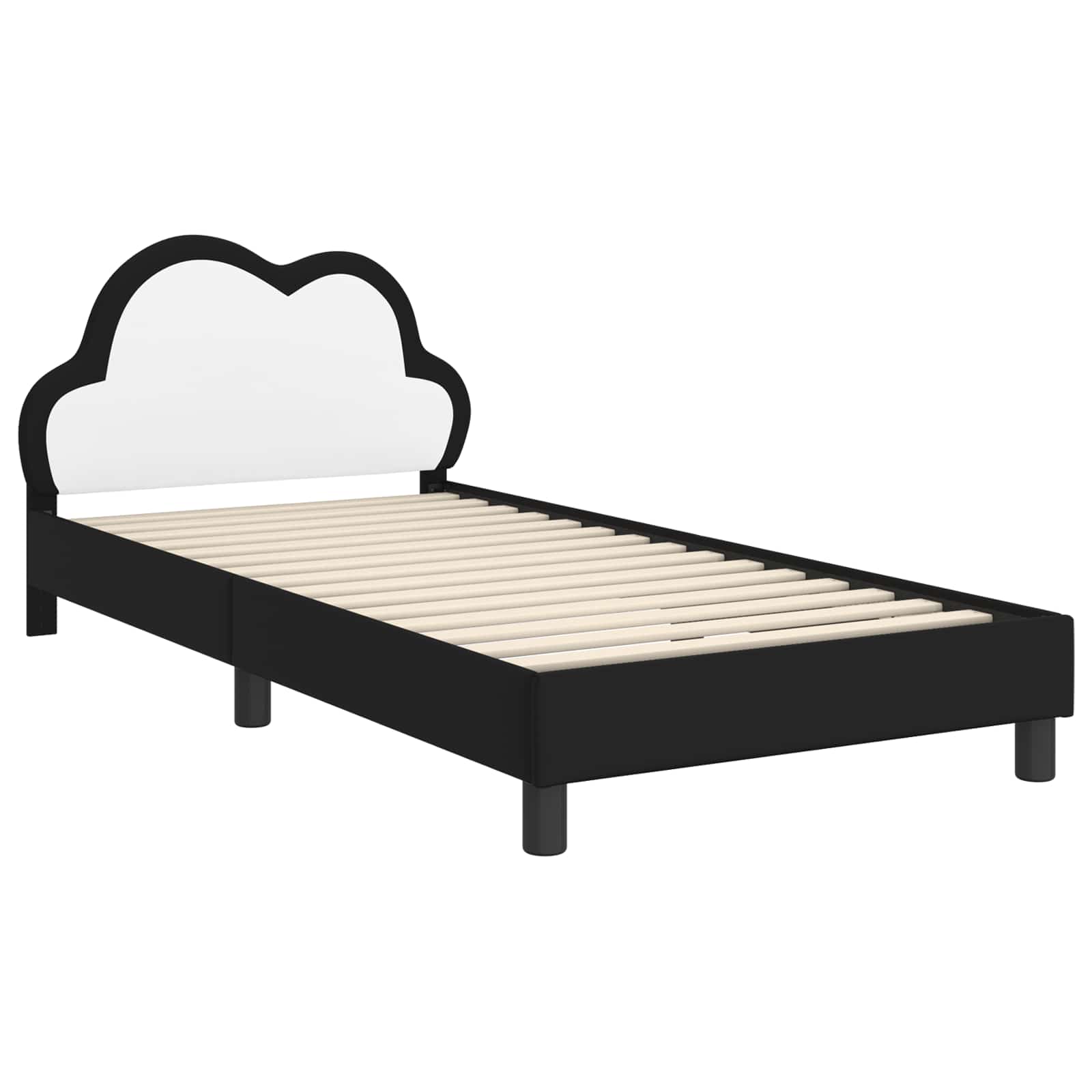 Krevetna konstrukcija s uzglavljem Crna 90 x 190 cm PU