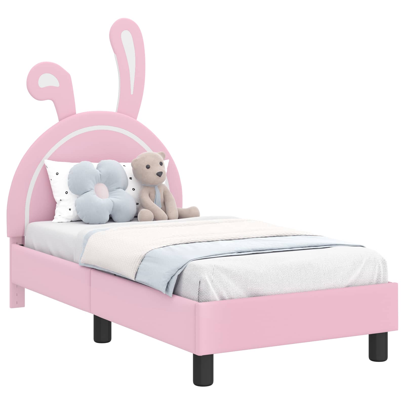 Okvir kreveta za malu djecu s naslonom Ružičasta 70 x 140 cm PU