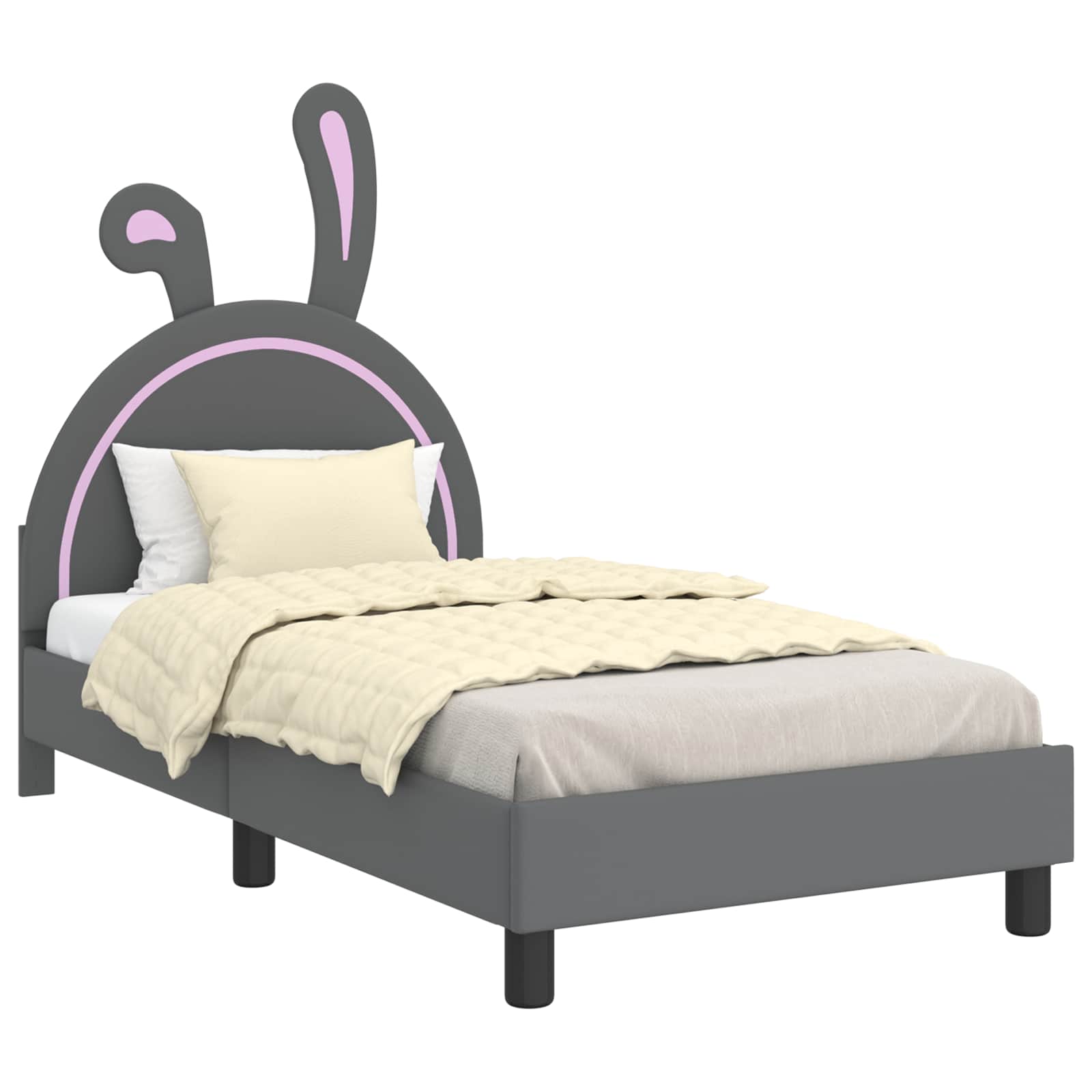 Krevet za djecu s uzglavljem Svijetlo siva 80 x 160 cm PU