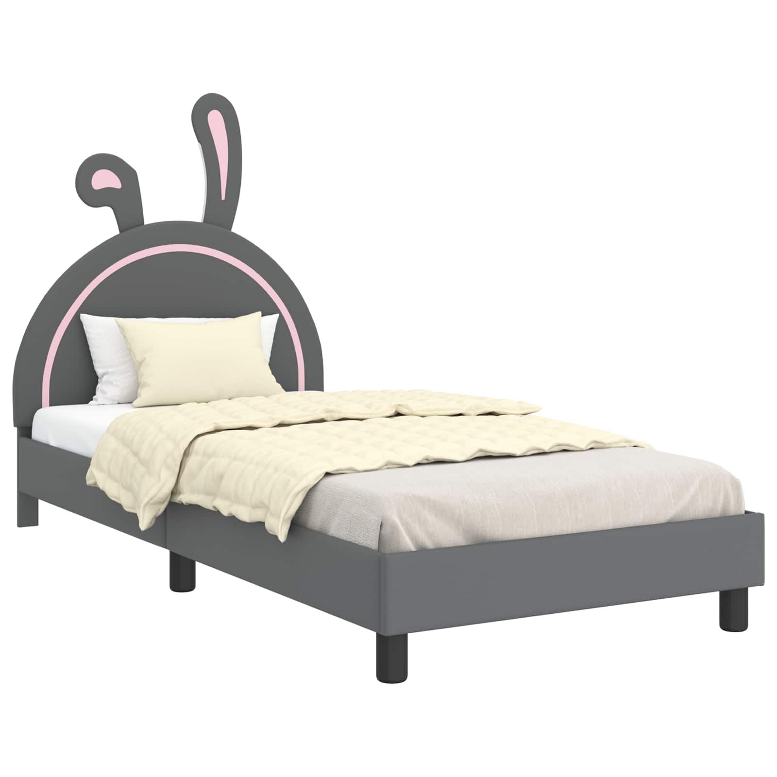 Krevet za djecu s uzglavljem Svijetlo siva 80 x 200 cm PU