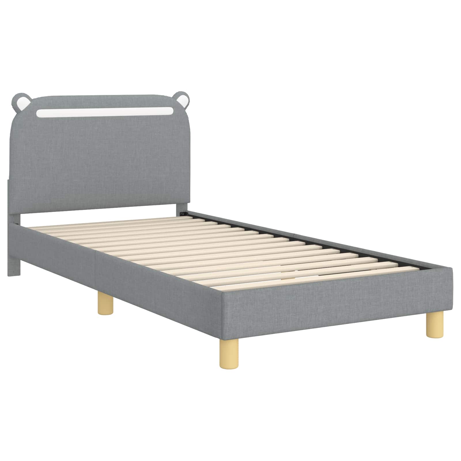 Krevet za djecu s uzglavljem Svijetlo siva 80 x 200 cm tkanina