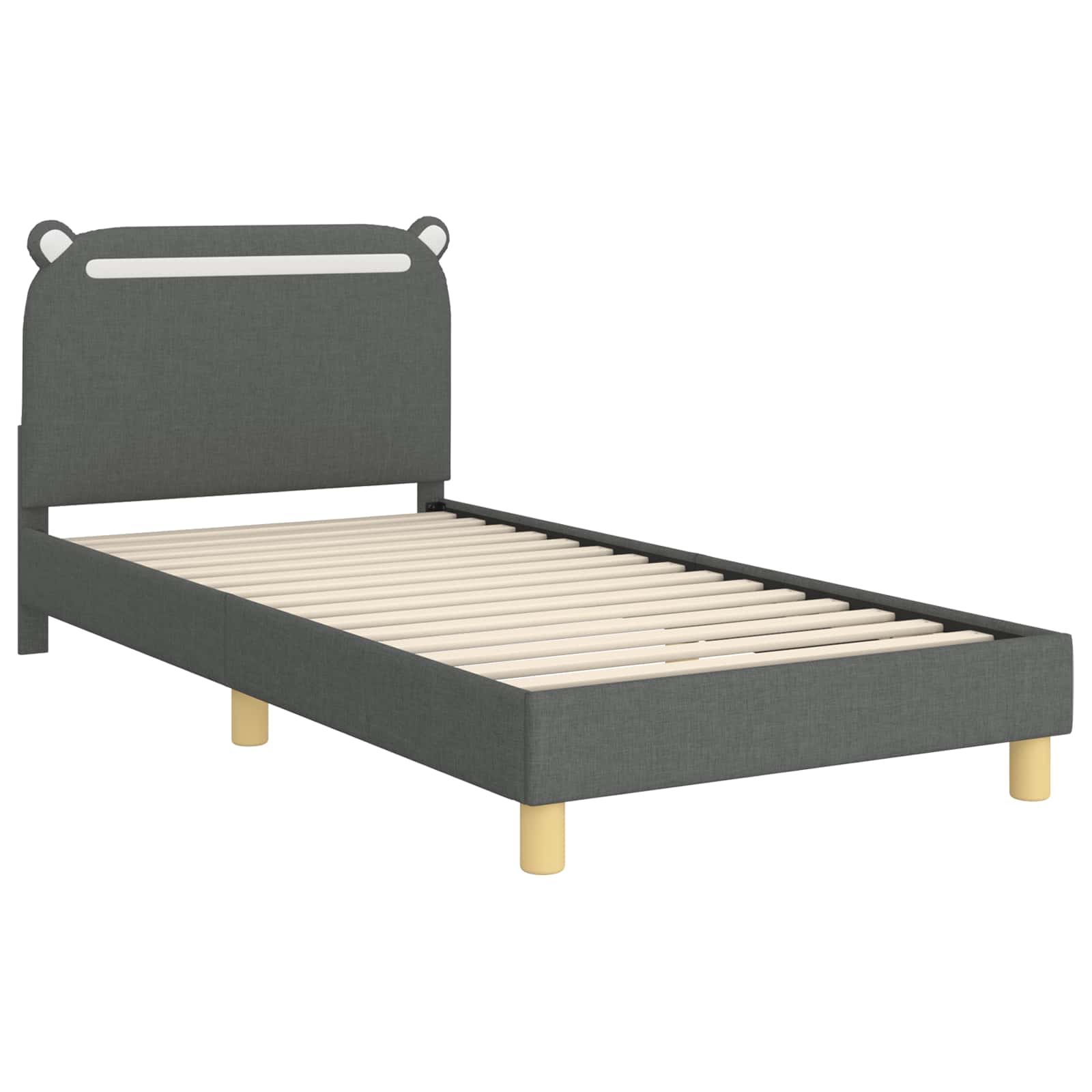 Krevet za djecu s uzglavljem Tamno siva 80 x 200 cm tkanina