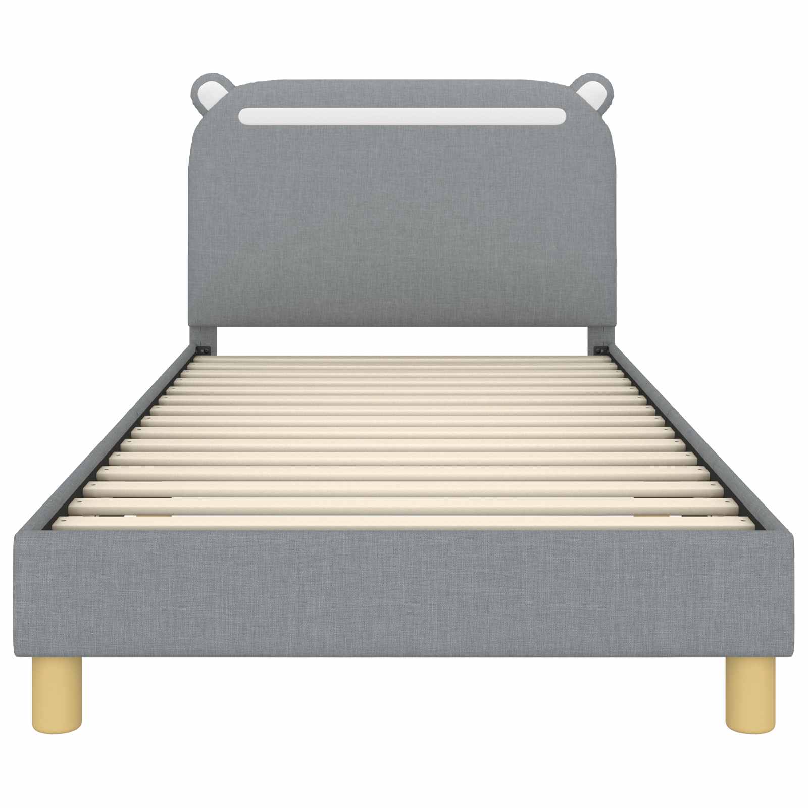 Krevet za djecu s uzglavljem Svijetlo siva 90 x 190 cm tkanina