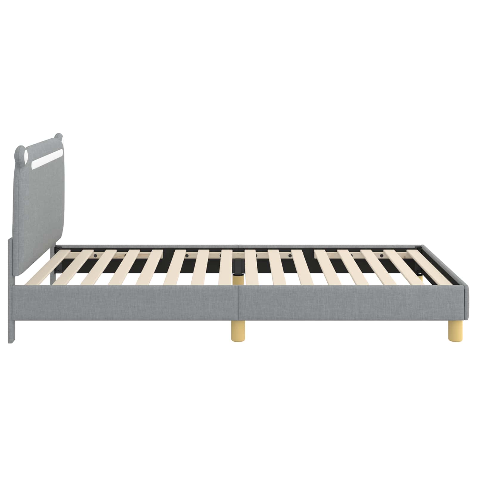 Krevet za djecu s uzglavljem Svijetlo siva 90 x 190 cm tkanina