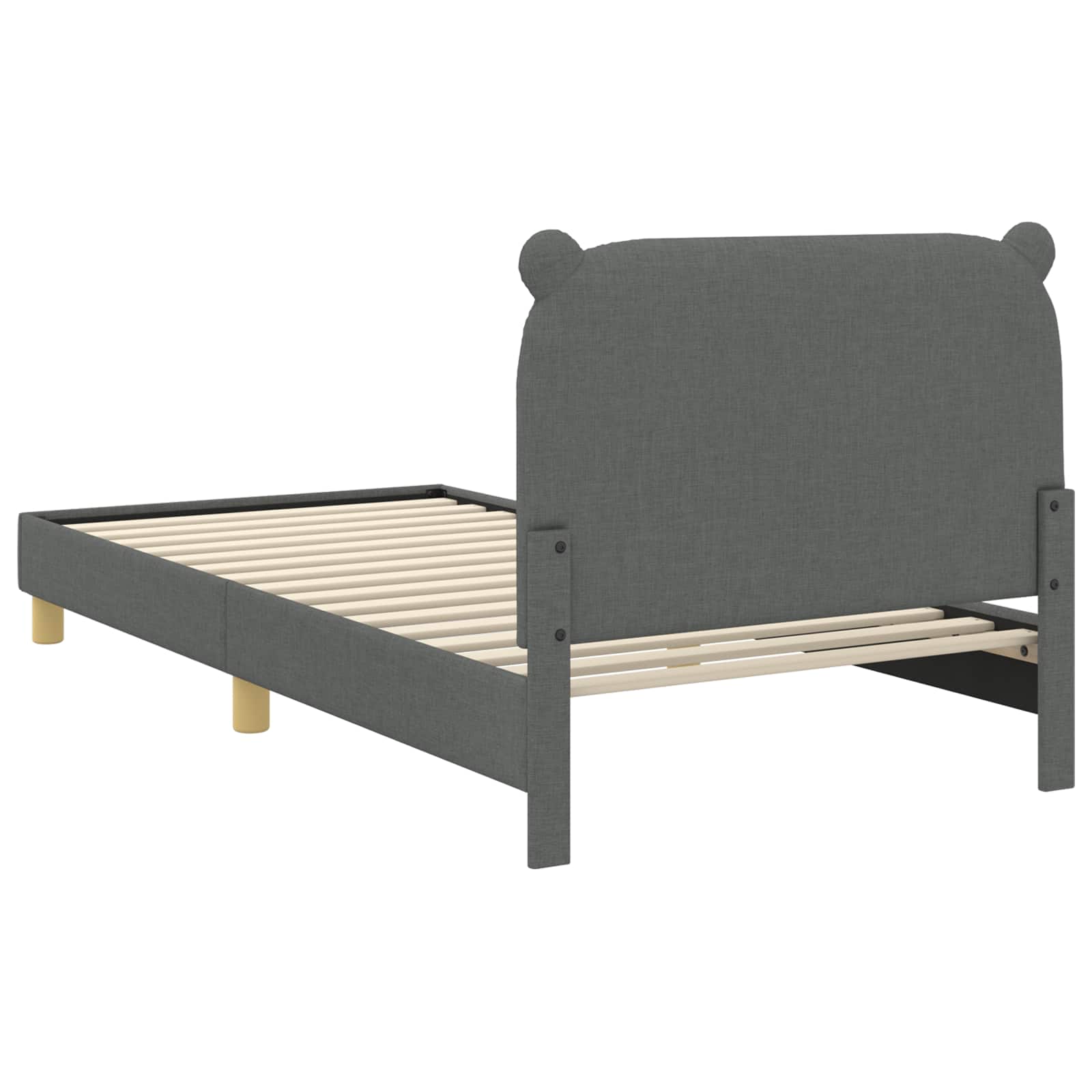 Krevet za djecu s uzglavljem Tamnosiva 90 x 190 cm Tkanina
