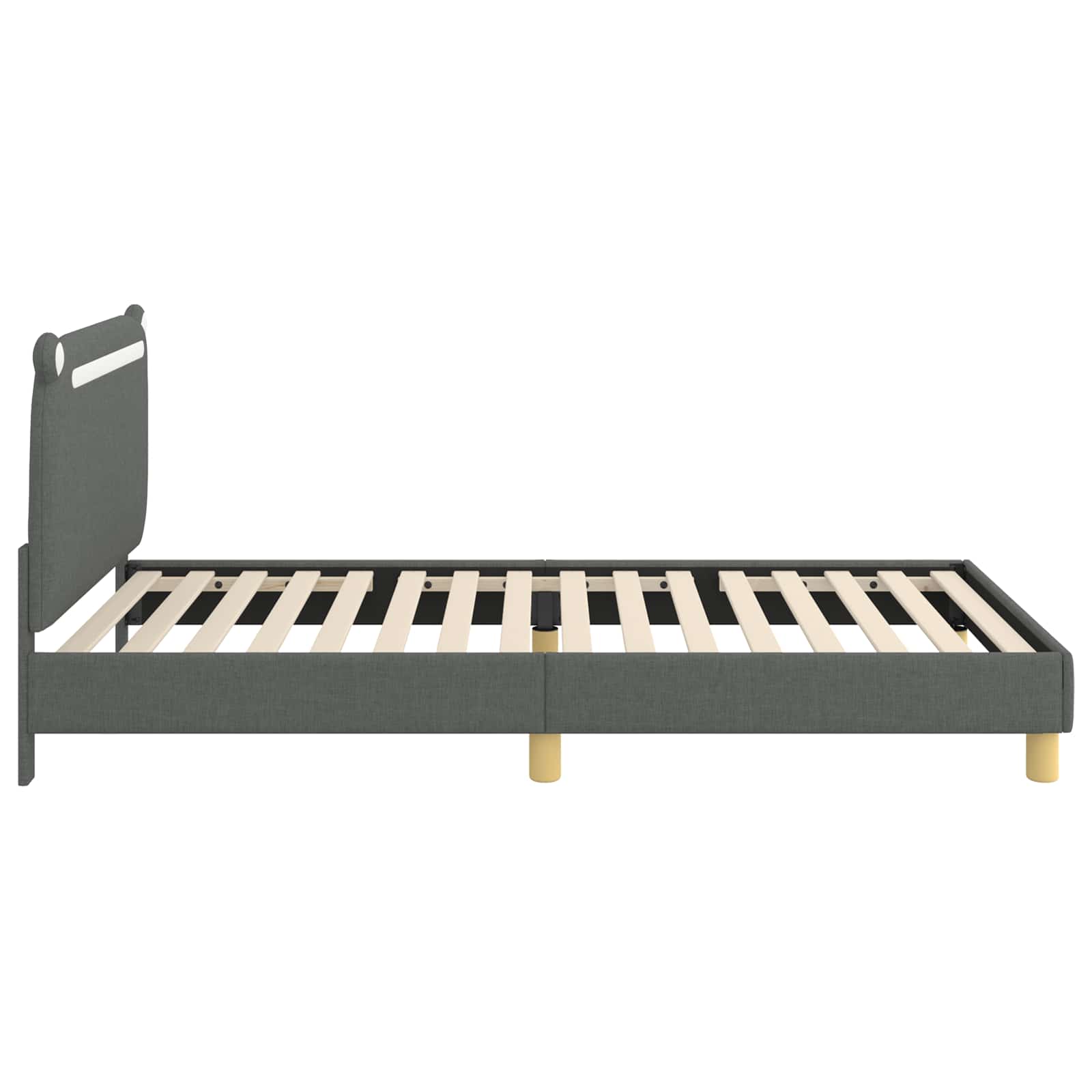 Krevet za djecu s uzglavljem Tamno siva 90 x 190 cm tkanina