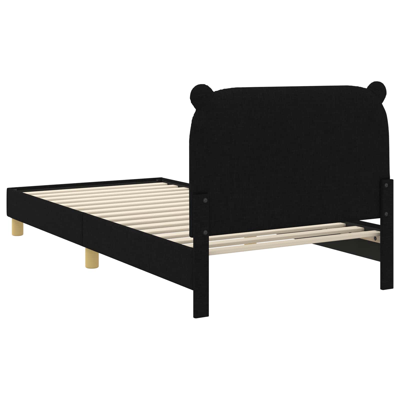 Krevet za djecu s uzglavljem Crna 90 x 190 cm Tkanina